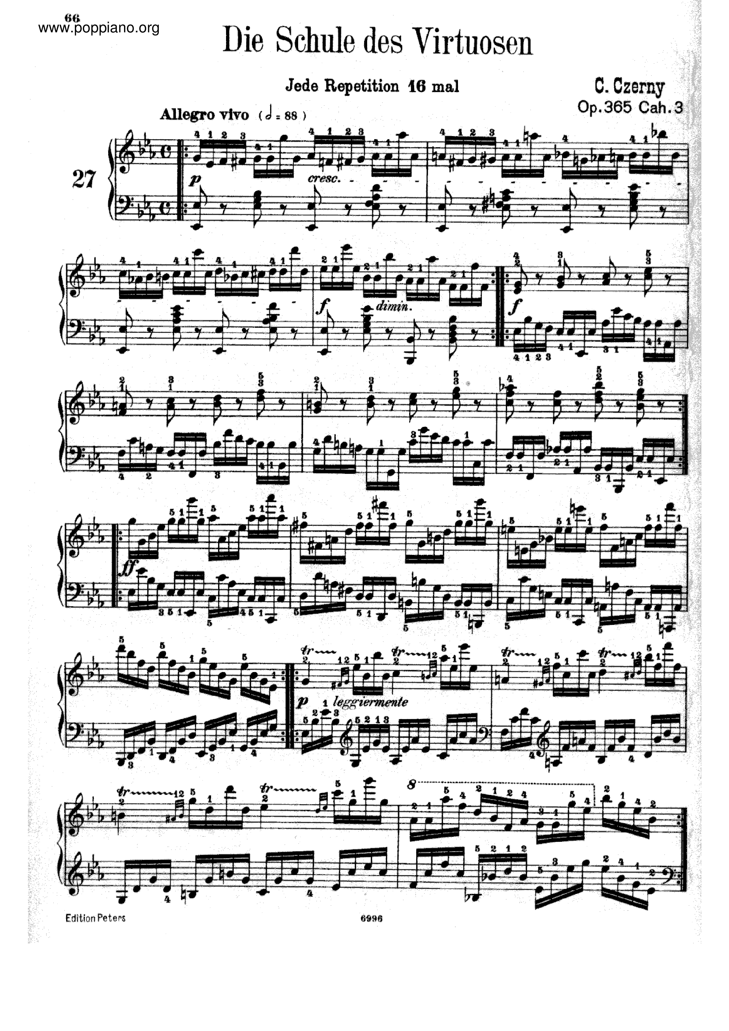 School of Virtuosos, Op.365 book 3 Score