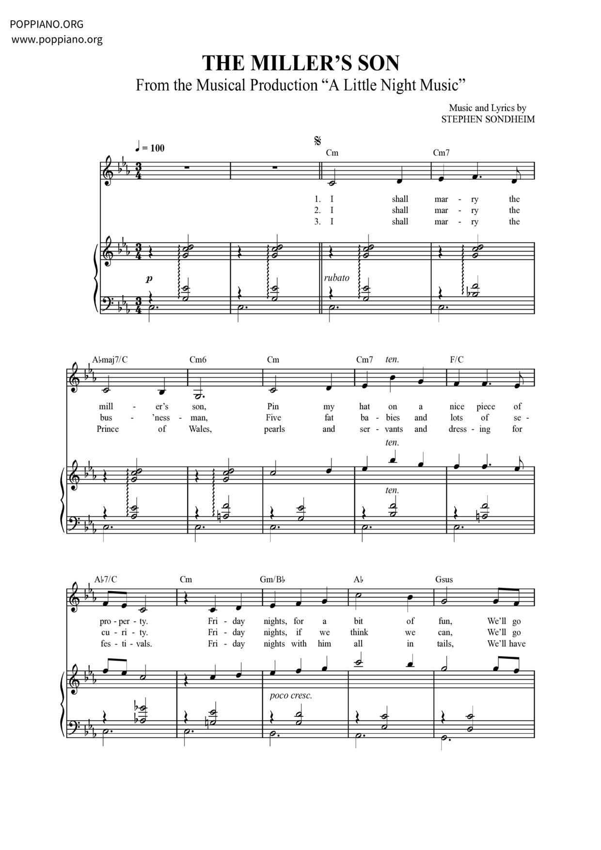 A Little Night Music: The Miller's Son Score