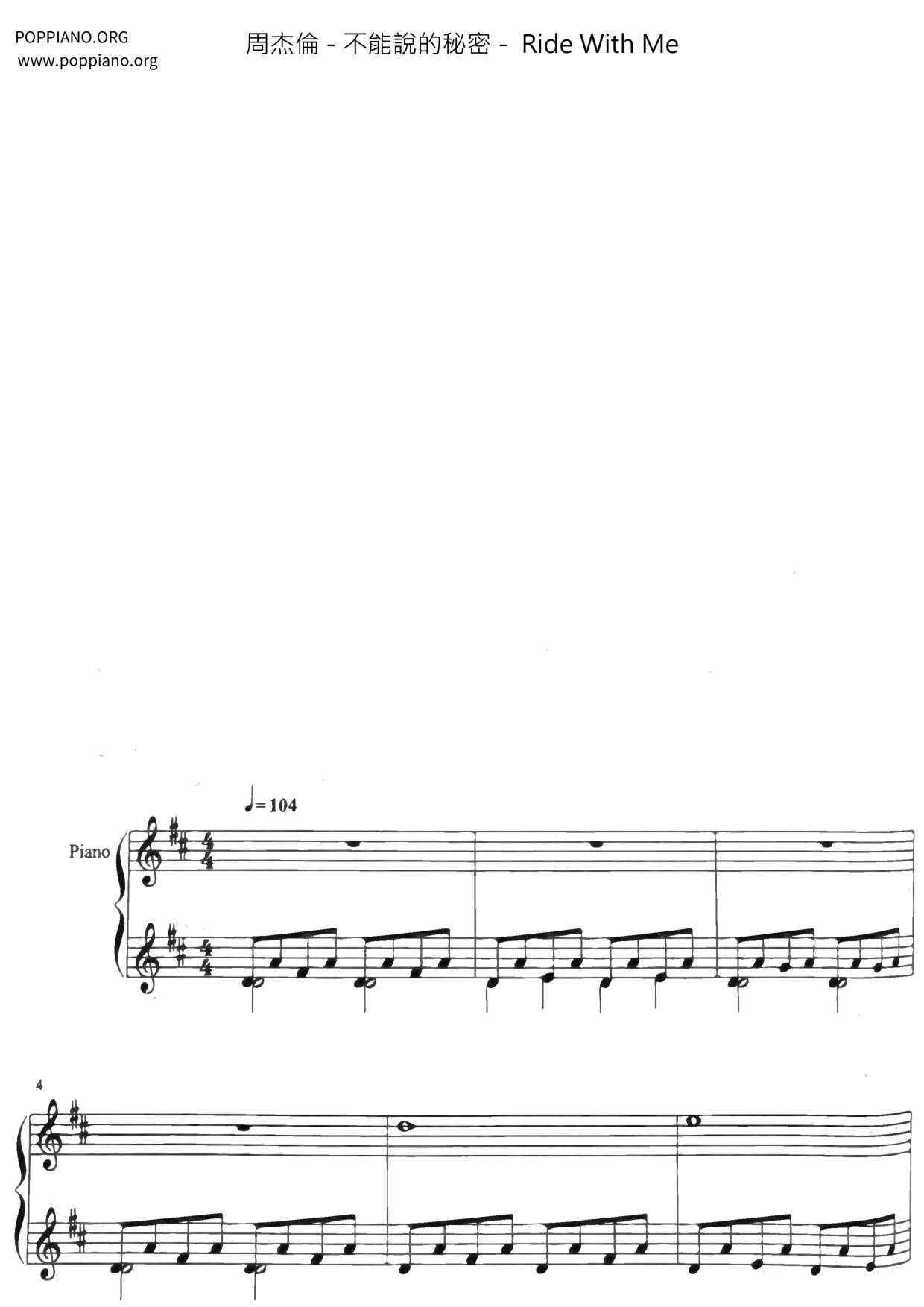 Secret - Ride With Me Score