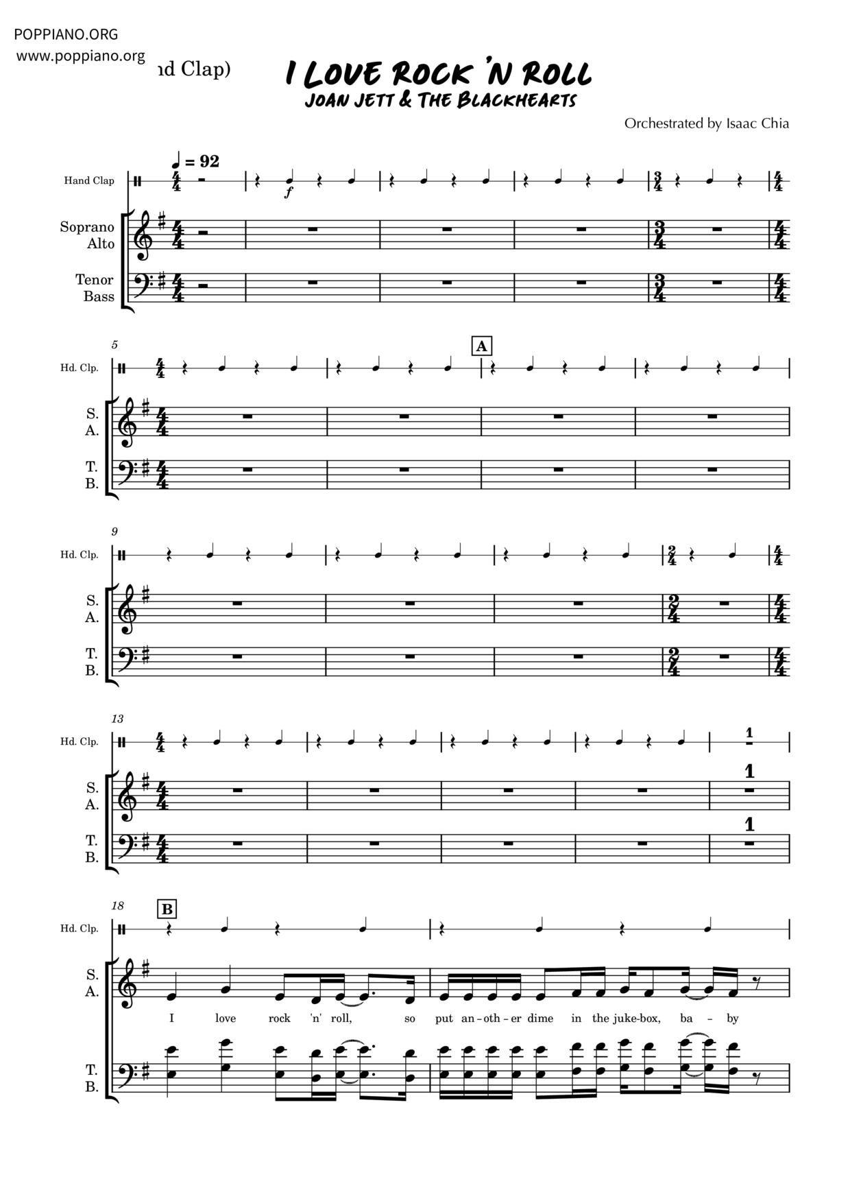 I Love Rock 'N Roll Score