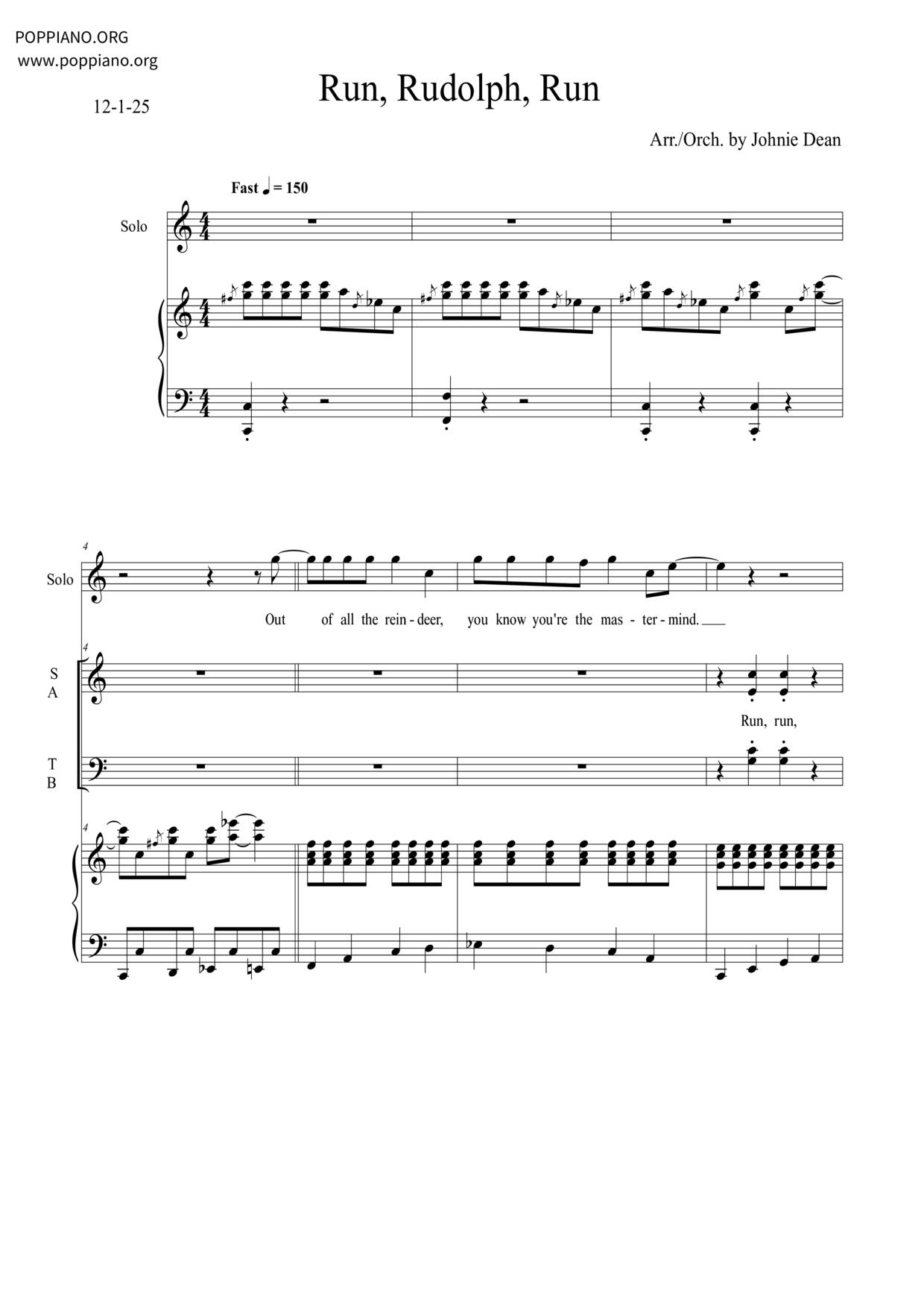 Run, Rudolph, Run Score