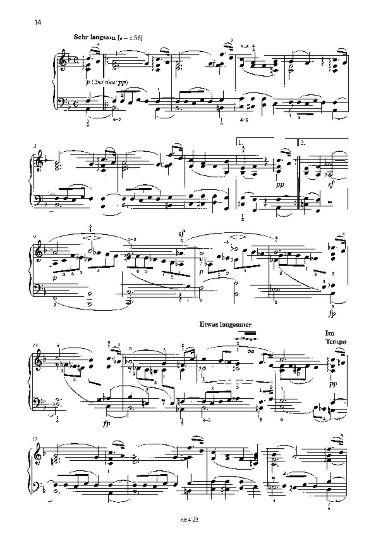 Schumann: Album für die Jugend, Op. 68: No. 30, Lento assai Score