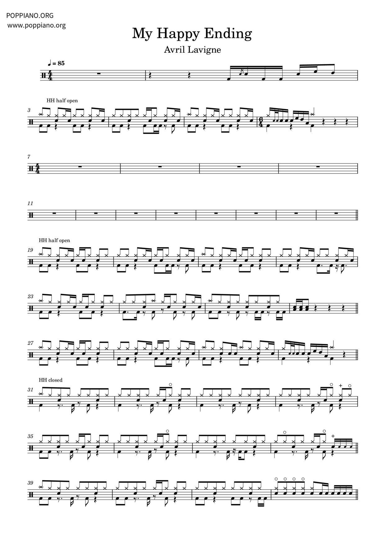 My Happy Ending Score