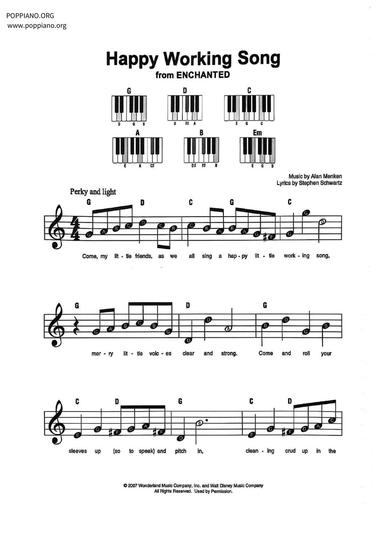 Enchanted - Happy Working Song Score