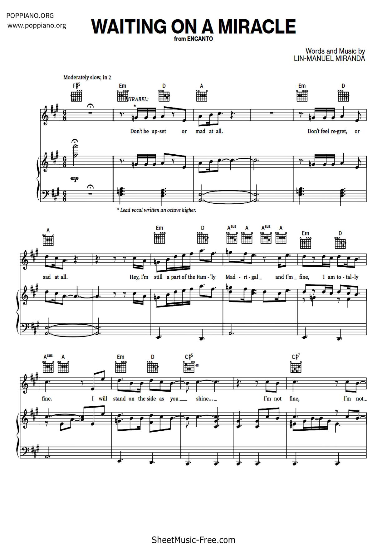 Encanto - Waiting On A Miracle Score