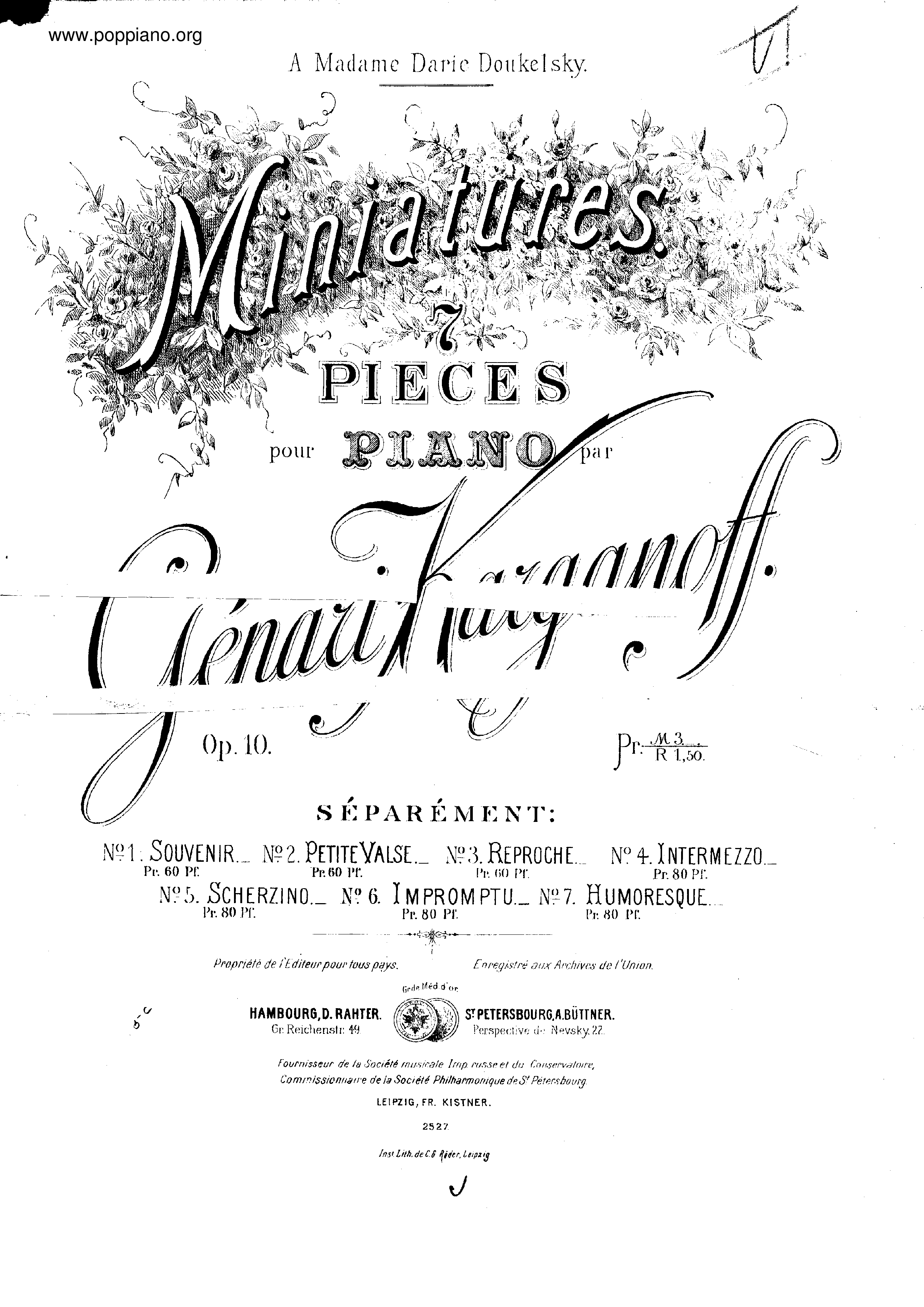Miniatures, Op.10 Score