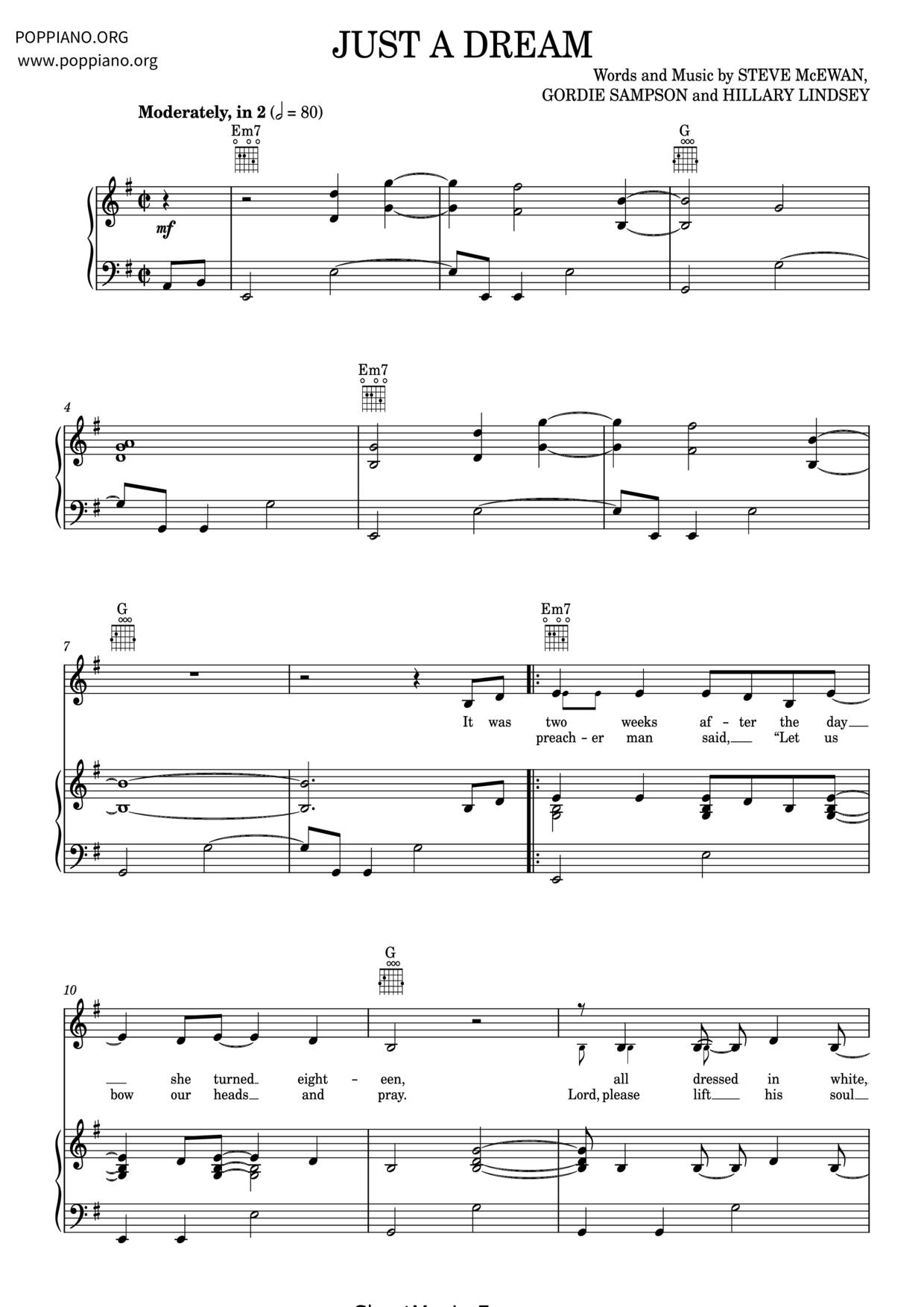 Just A Dream Score