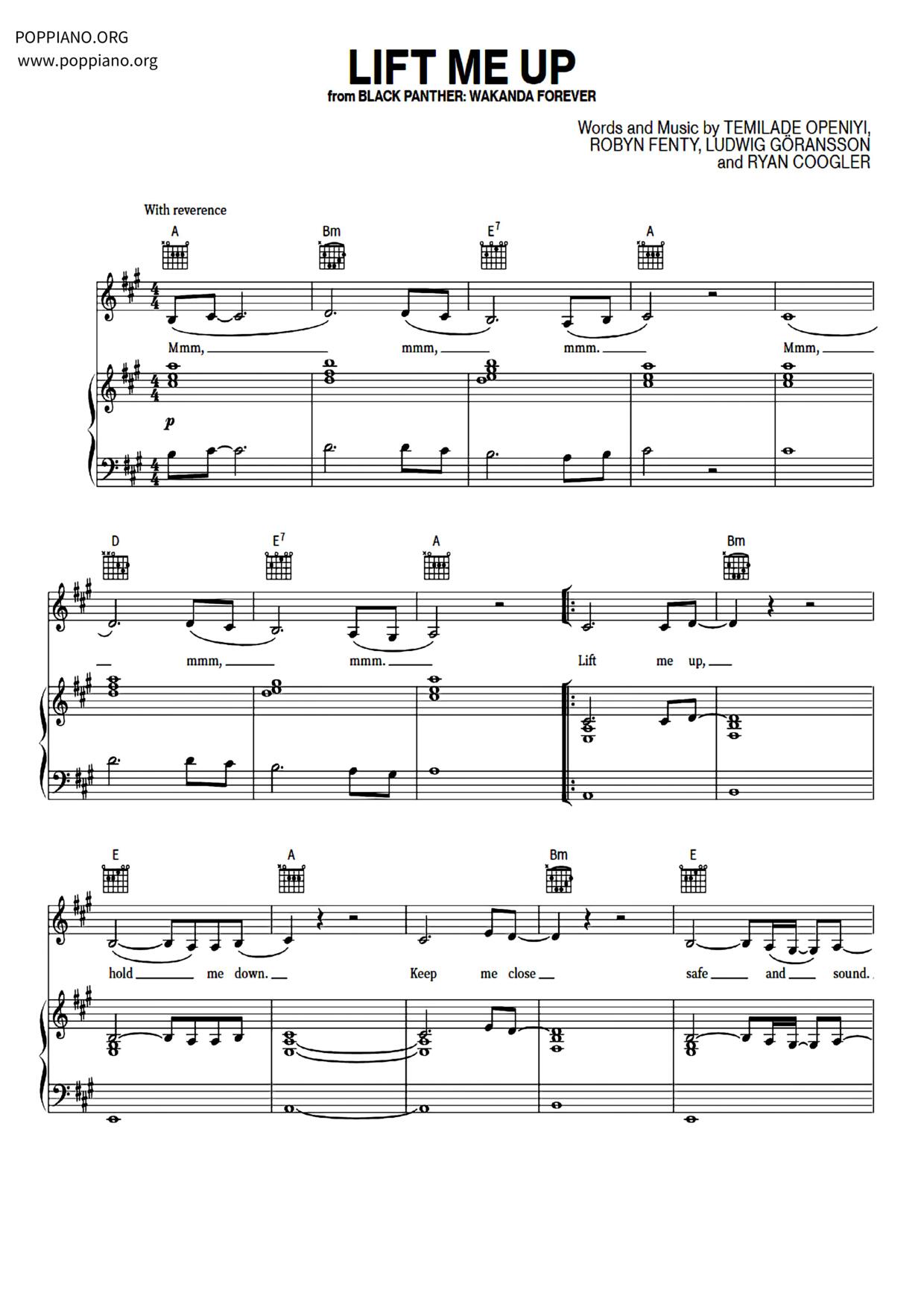 Lift Me Up Score