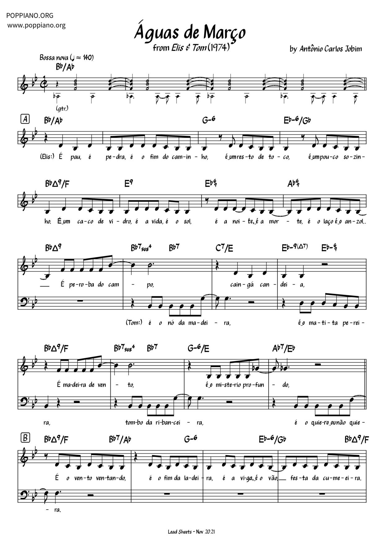 Águas De Março Score