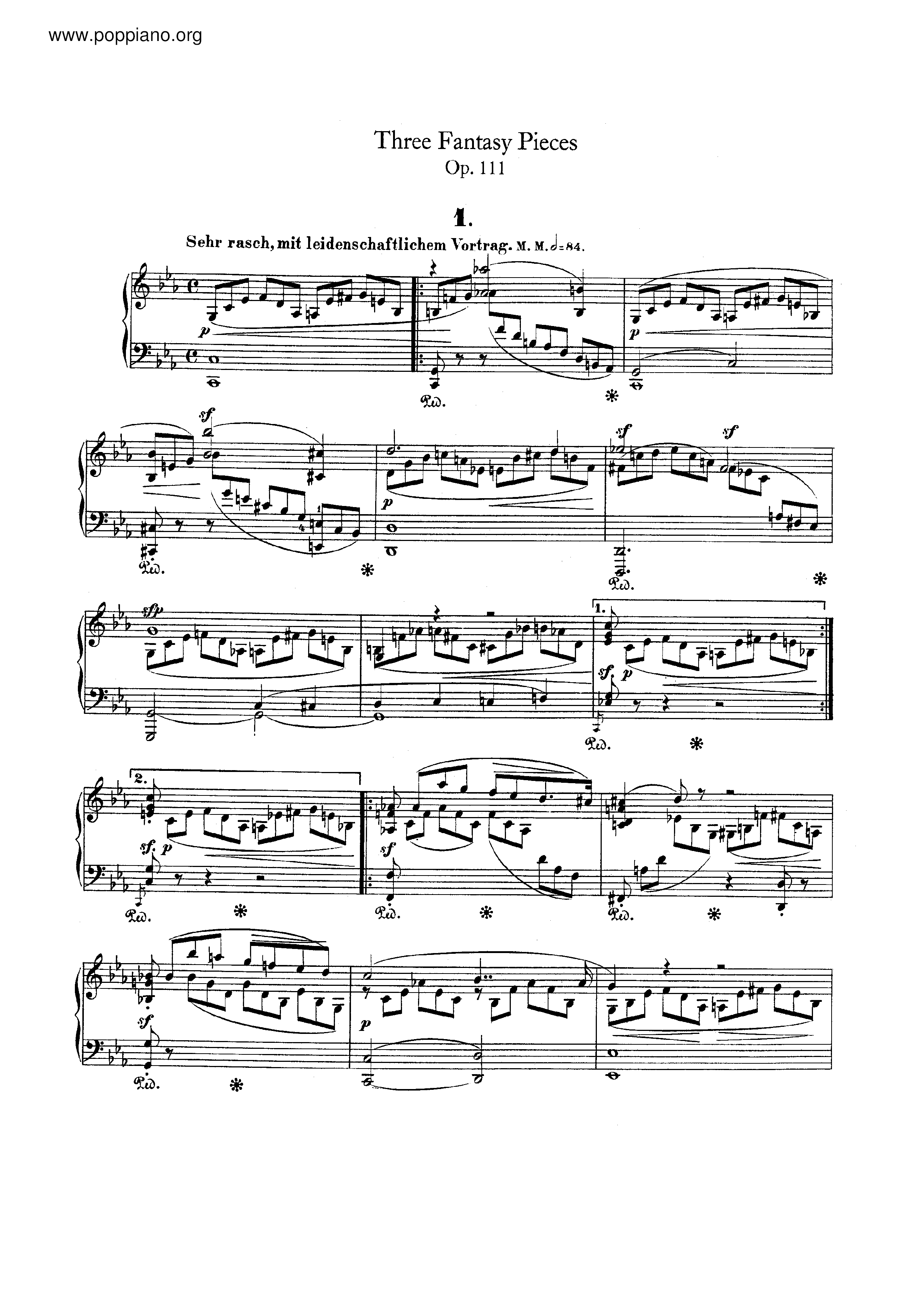 3 Fantasiestucke, Op.111 Score