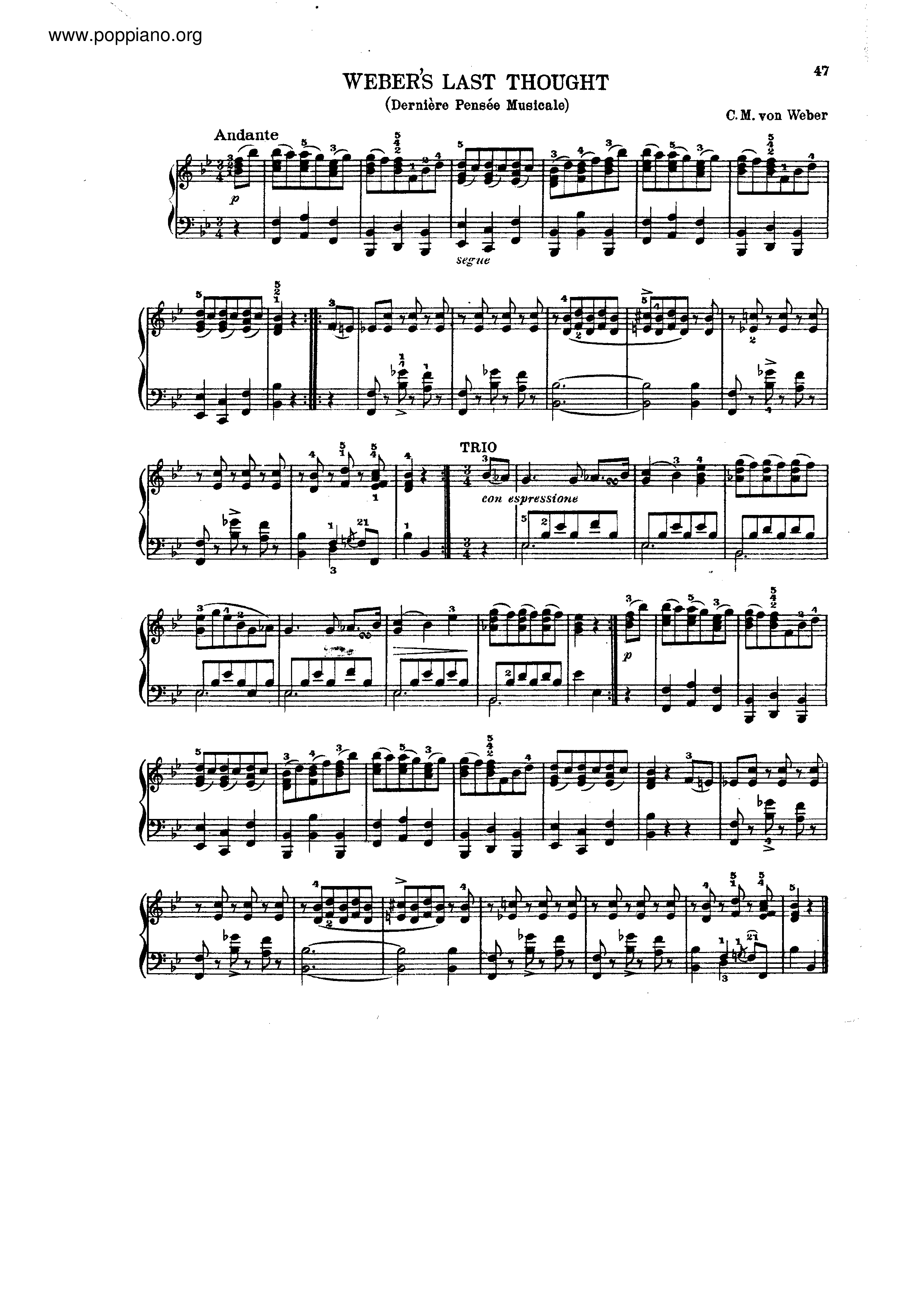 Last Musical Thought Score