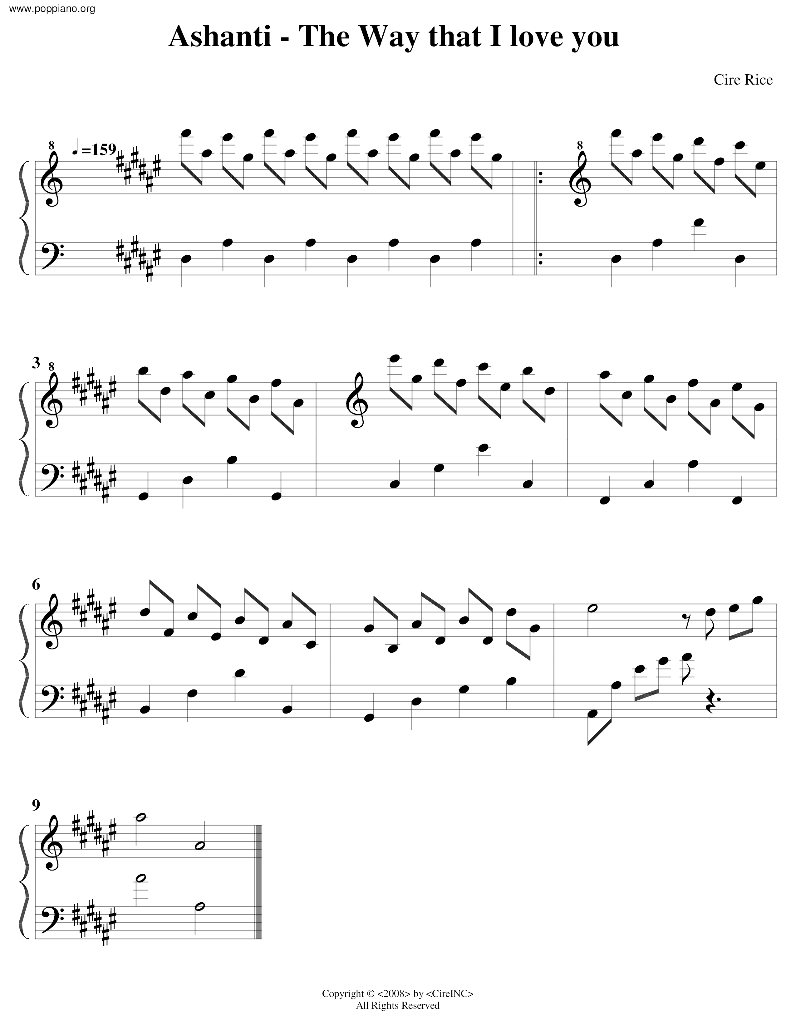 The Way That I Love Score