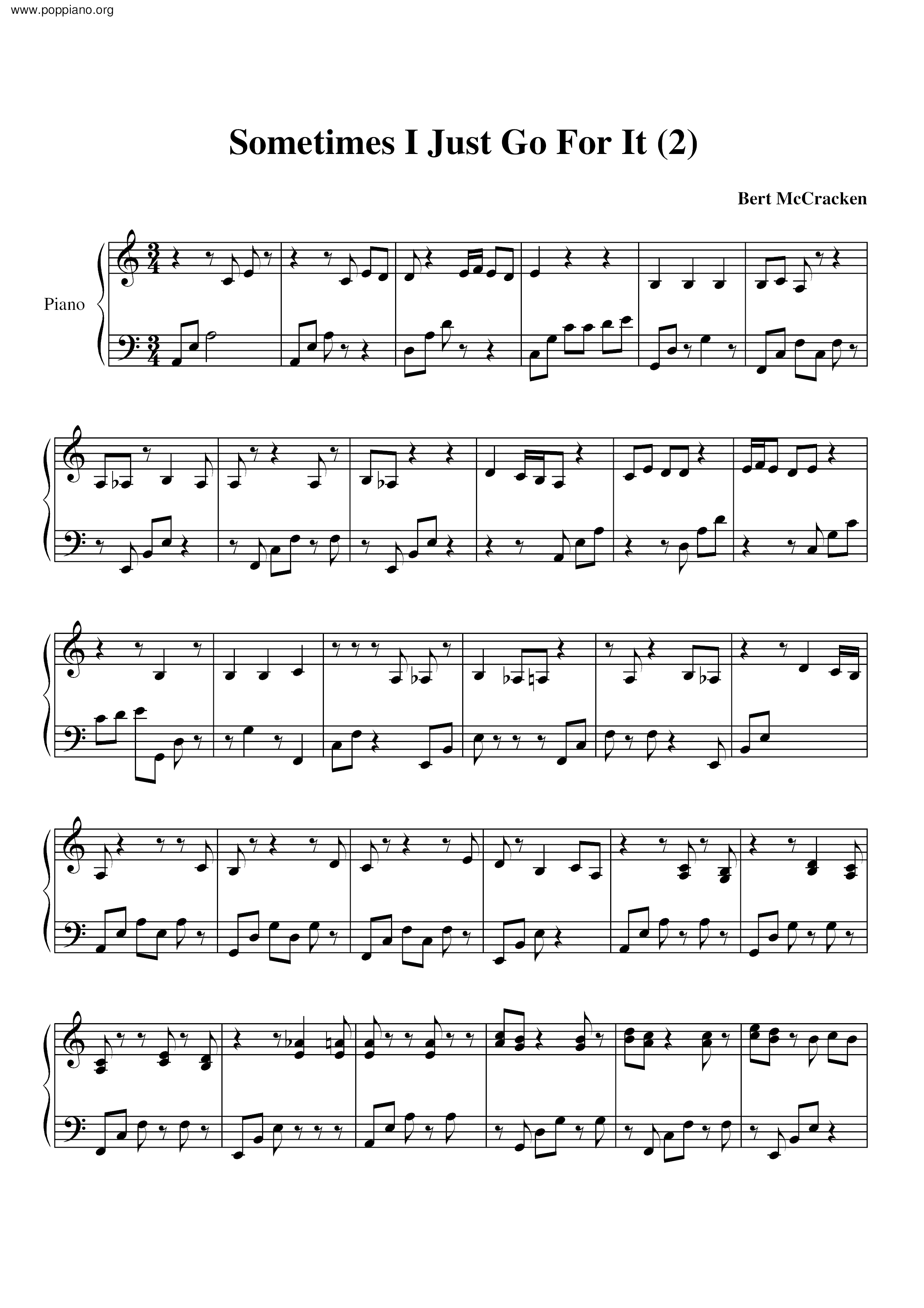 Sometimes I Just Go For It Score
