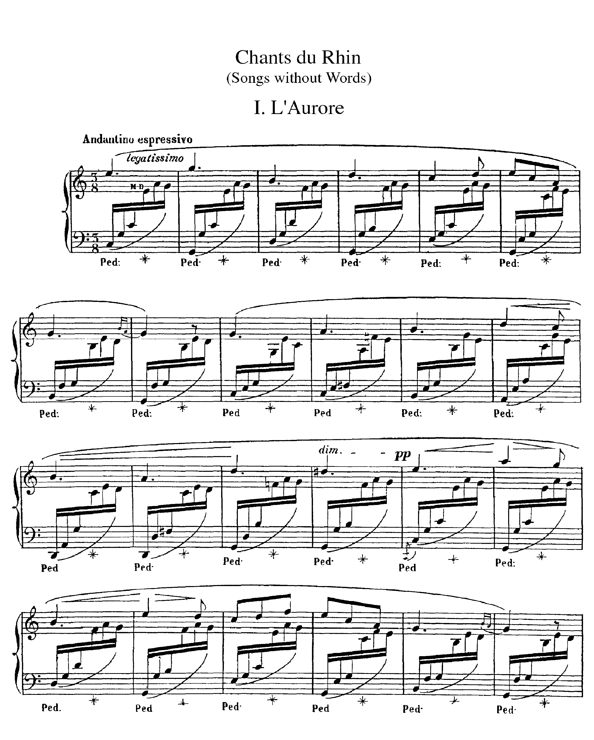 Chants du Rhin Score