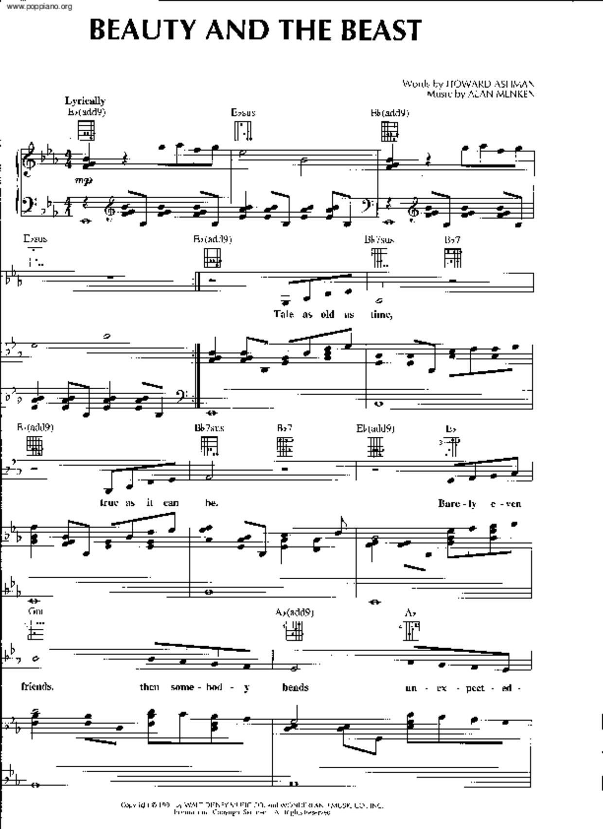 Beauty And The Beast Score