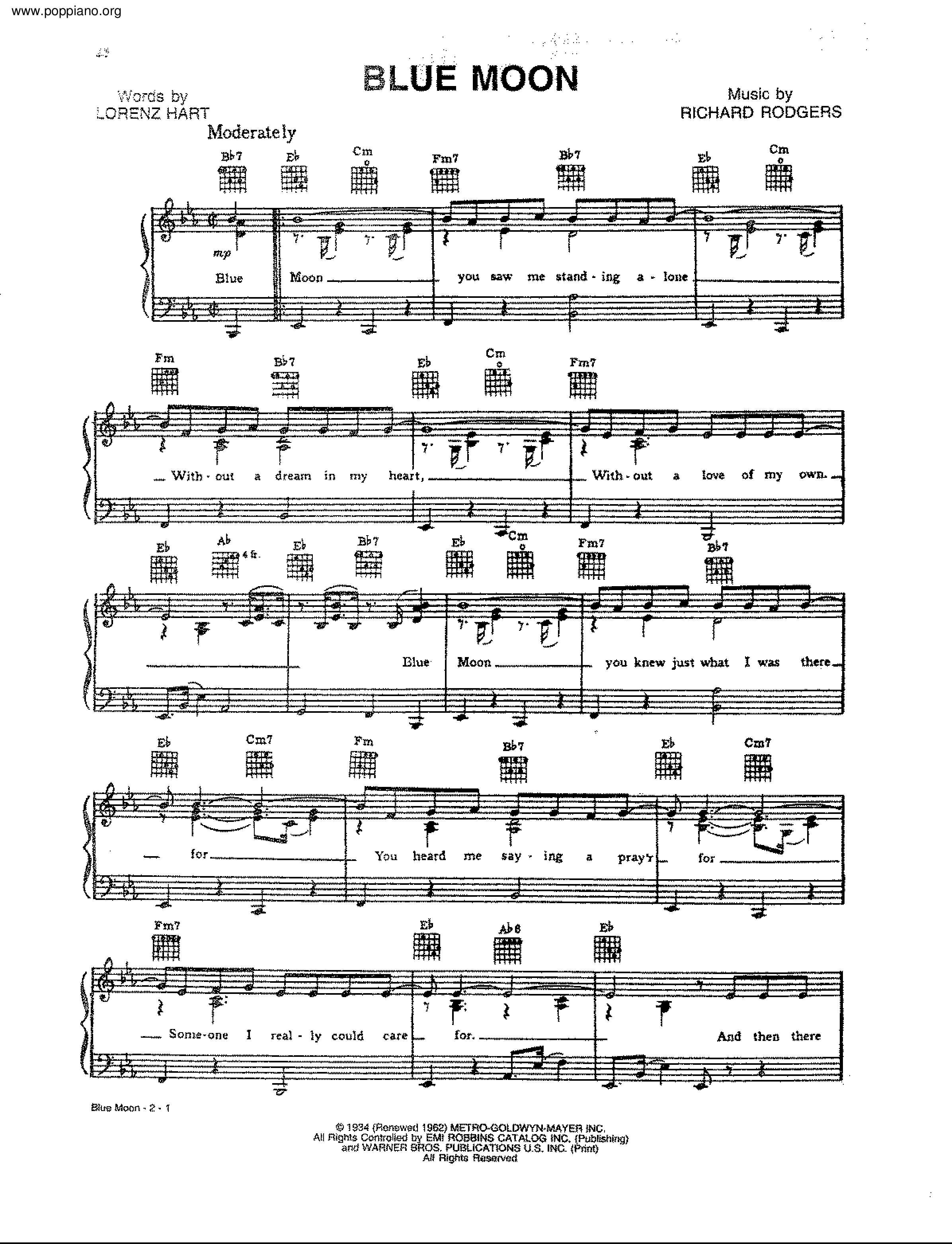 Blue Moon Score