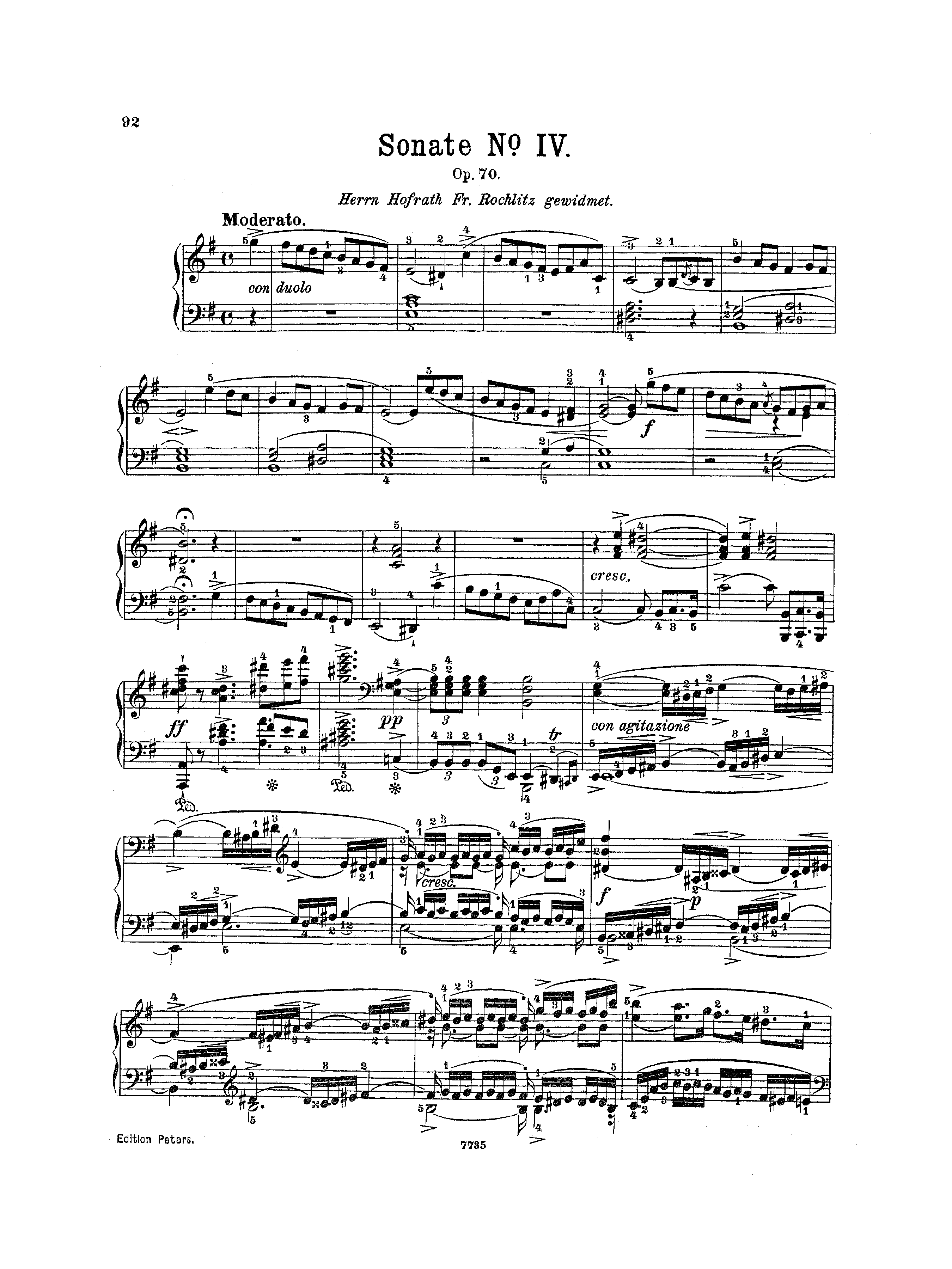 Piano Sonata No.4, Op.7 Score