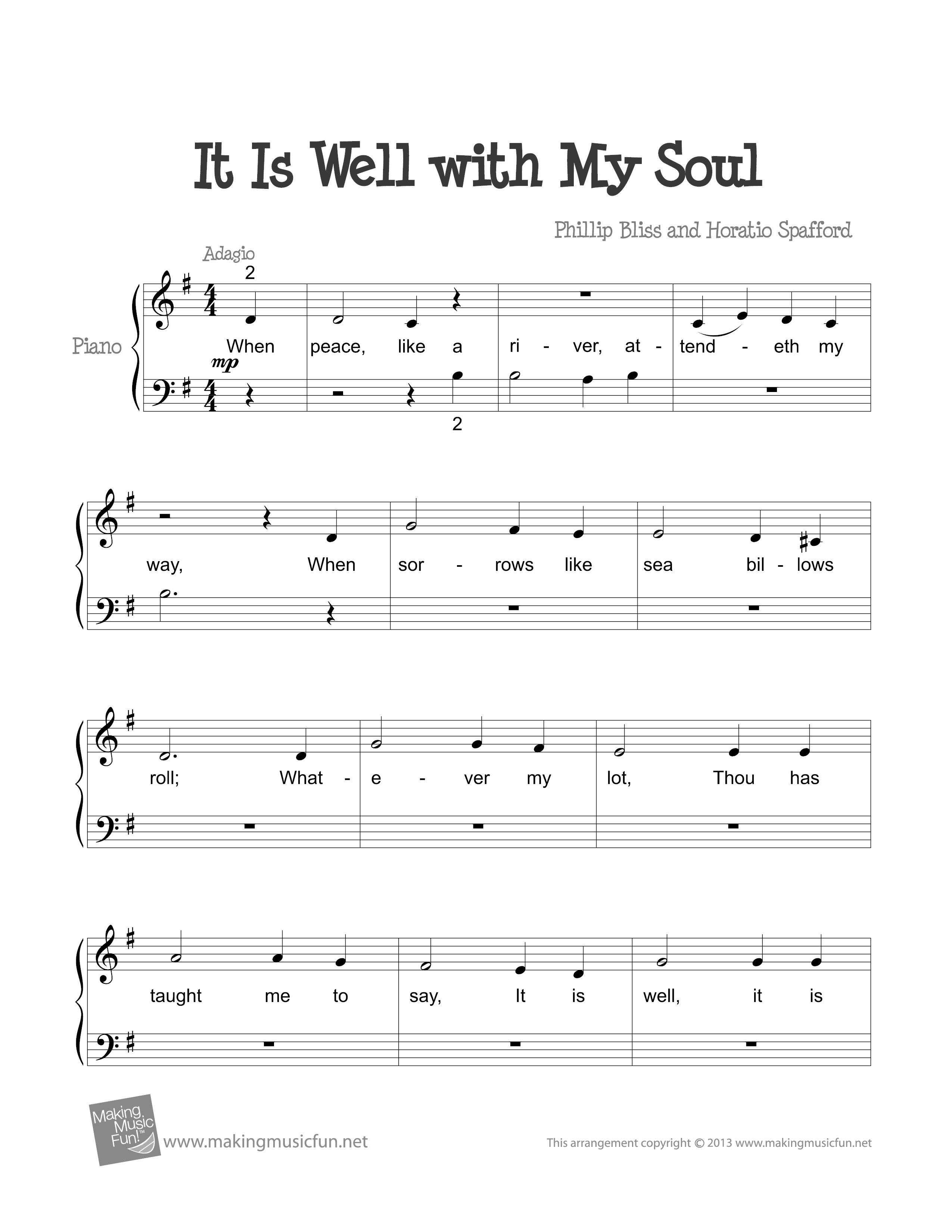 It Is Well With My Soul Score