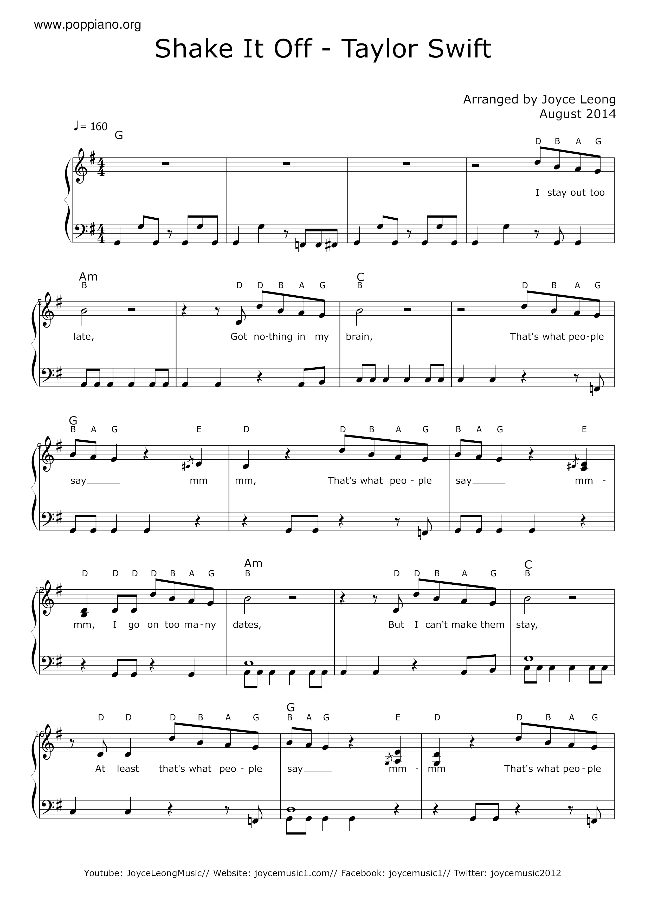 Shake It Off Score
