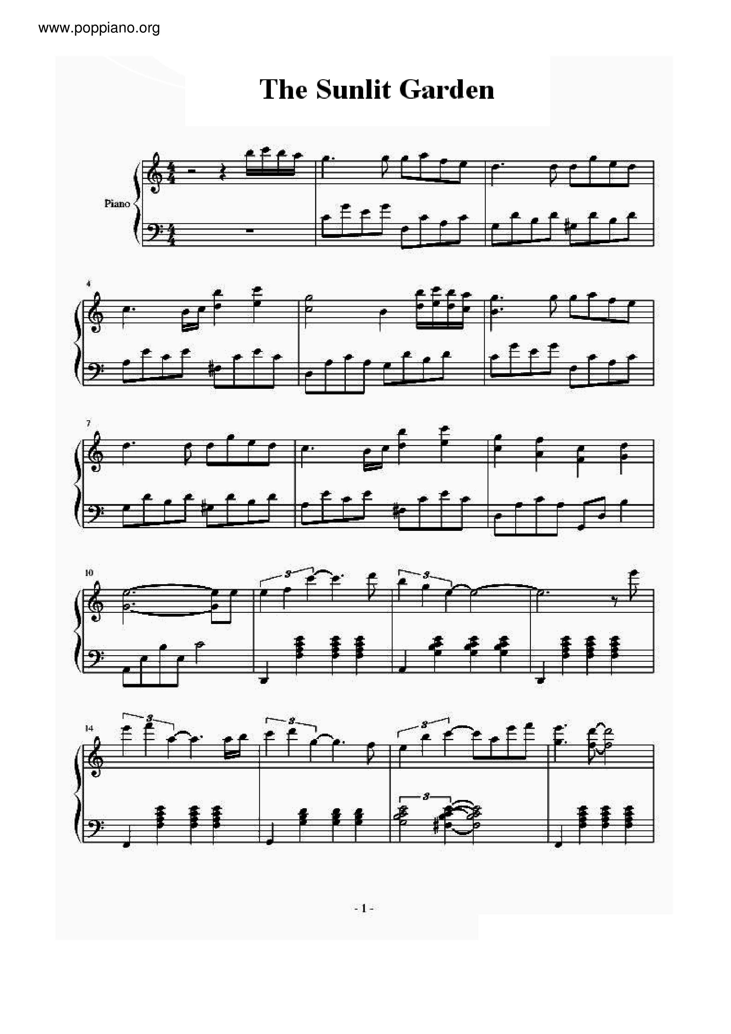 The Sunlit Garden (Girls Revolution Episode) Score