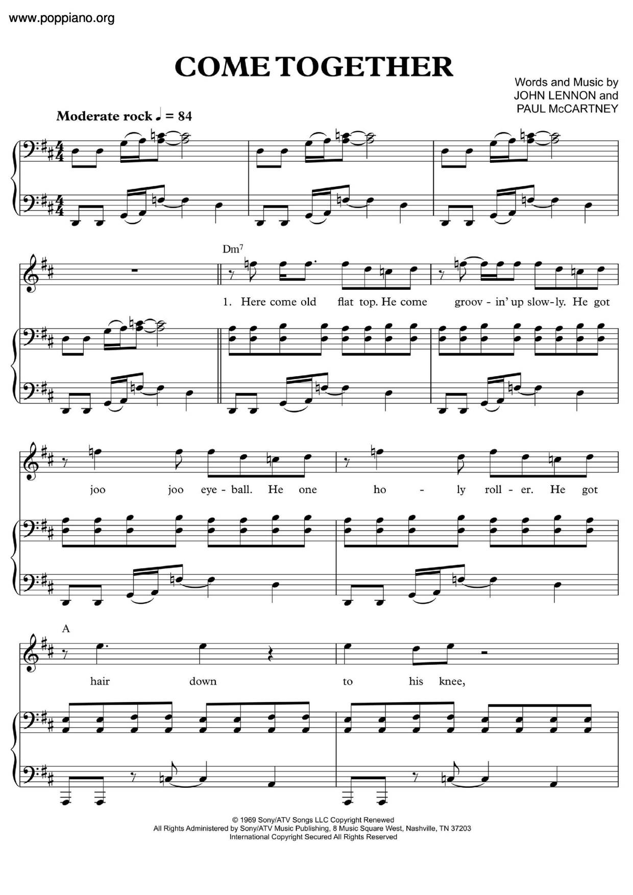 Come Together Score