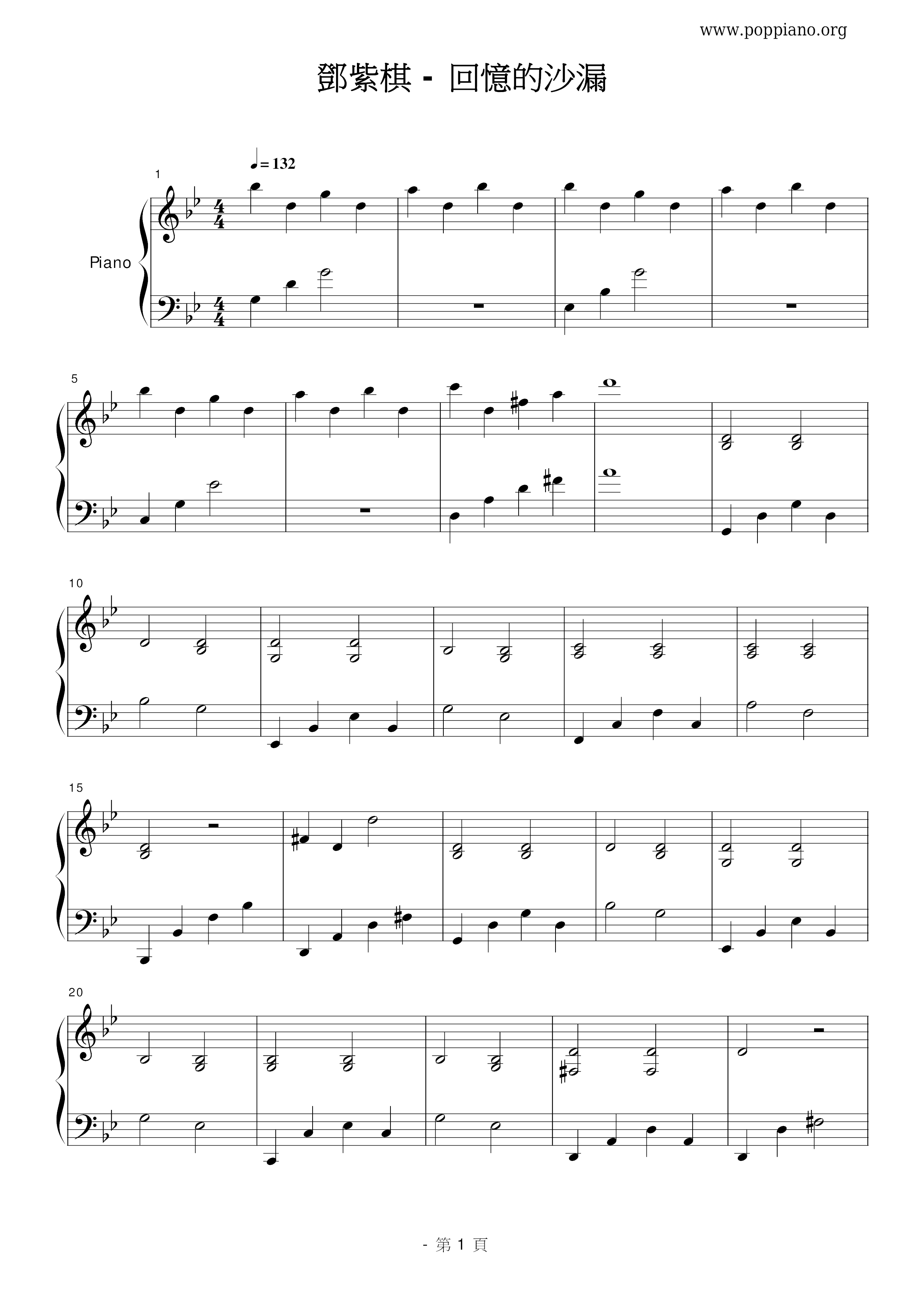 Hourglass Of Remembrance Score