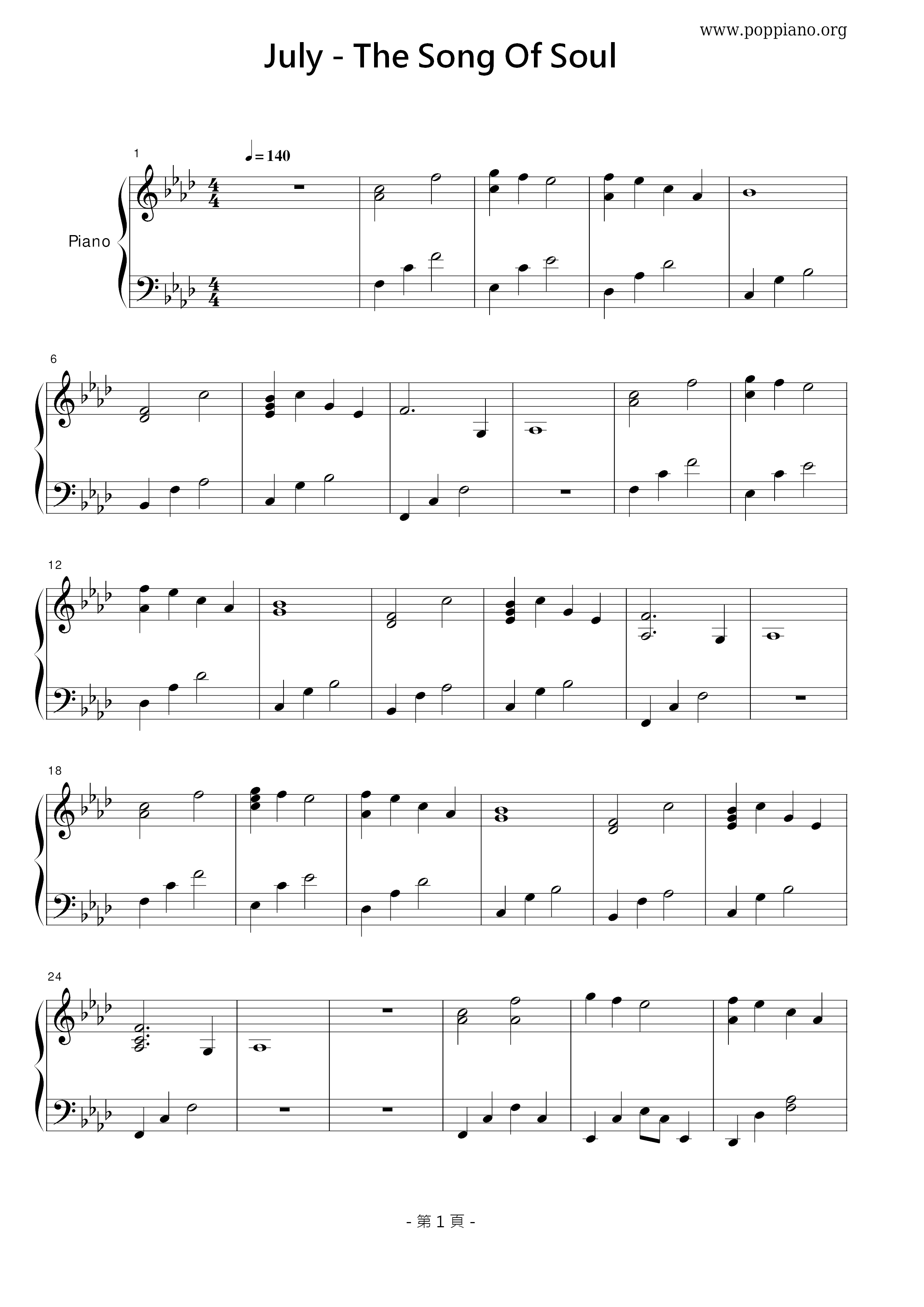The Song Of Soul  Score