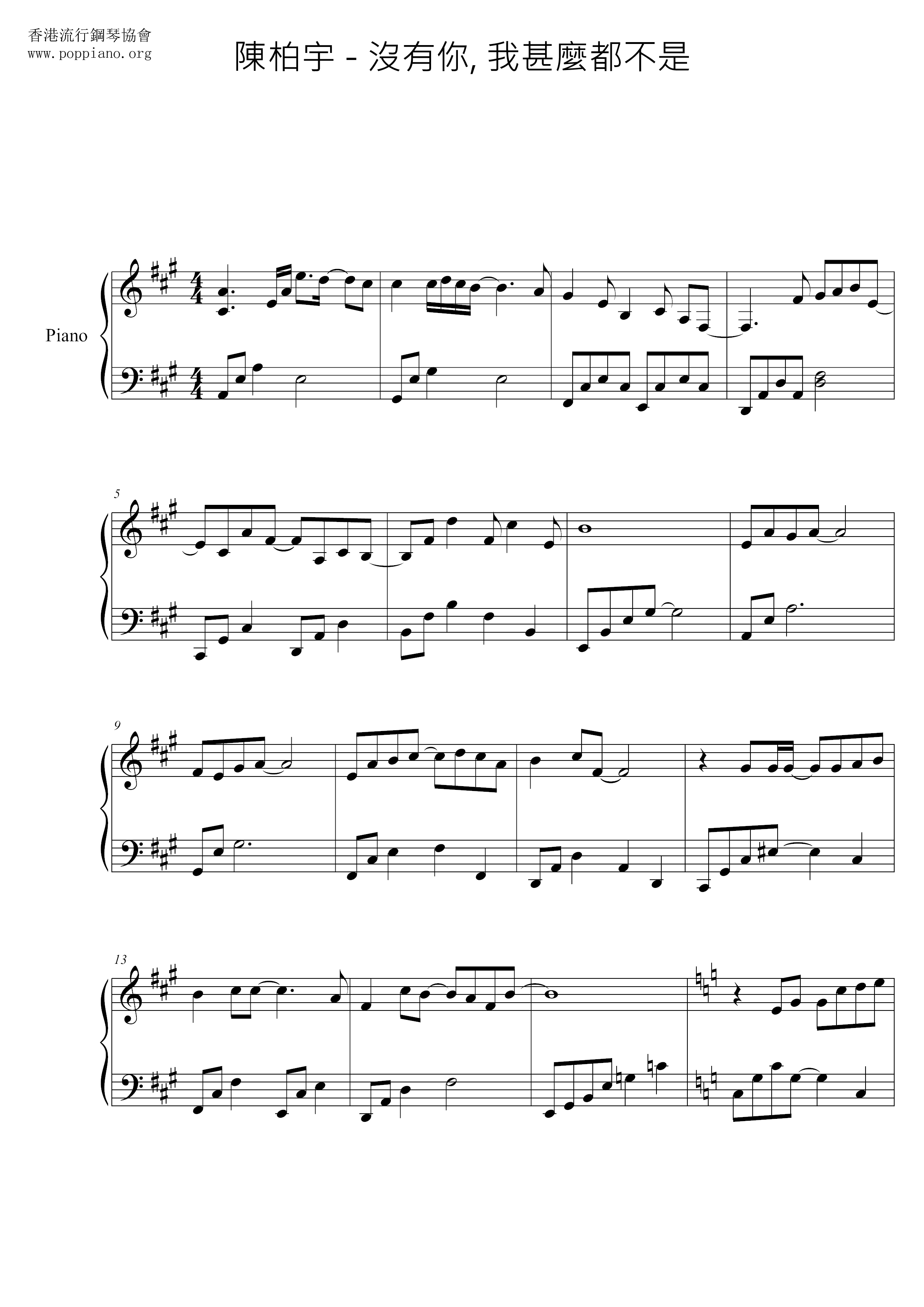 Without You, I'm Nothing Score