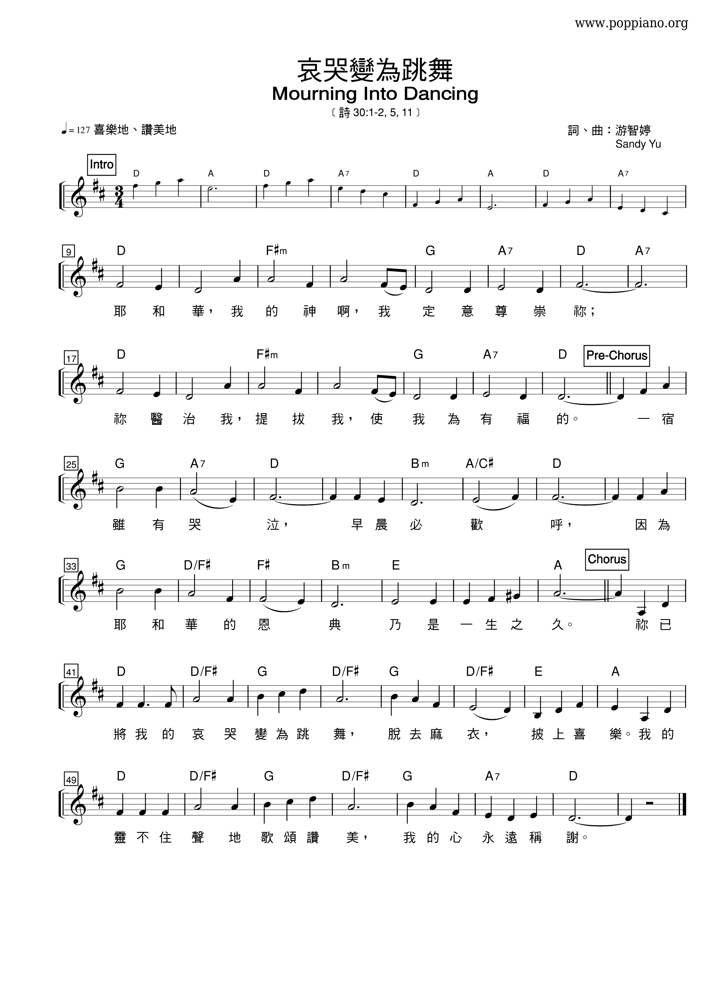 Crying Becomes Dancing Score