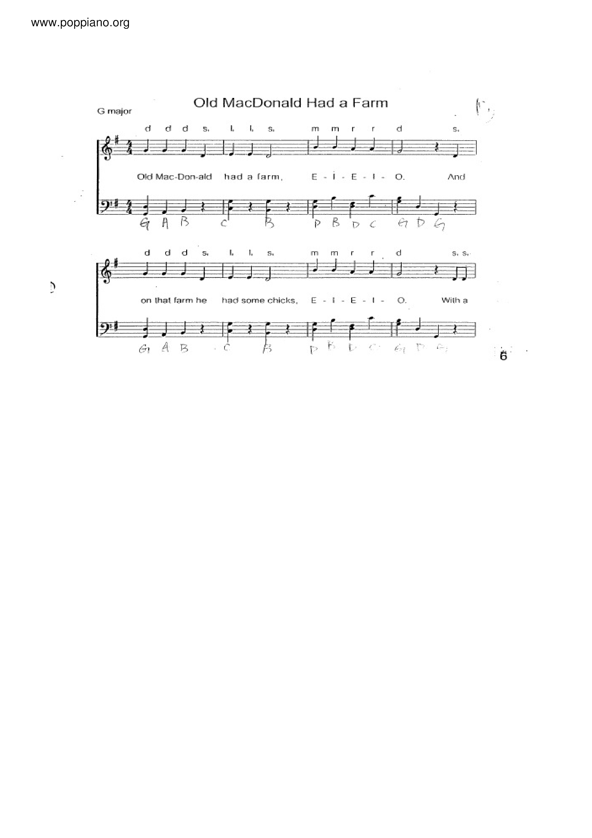 Old MacDonald Score