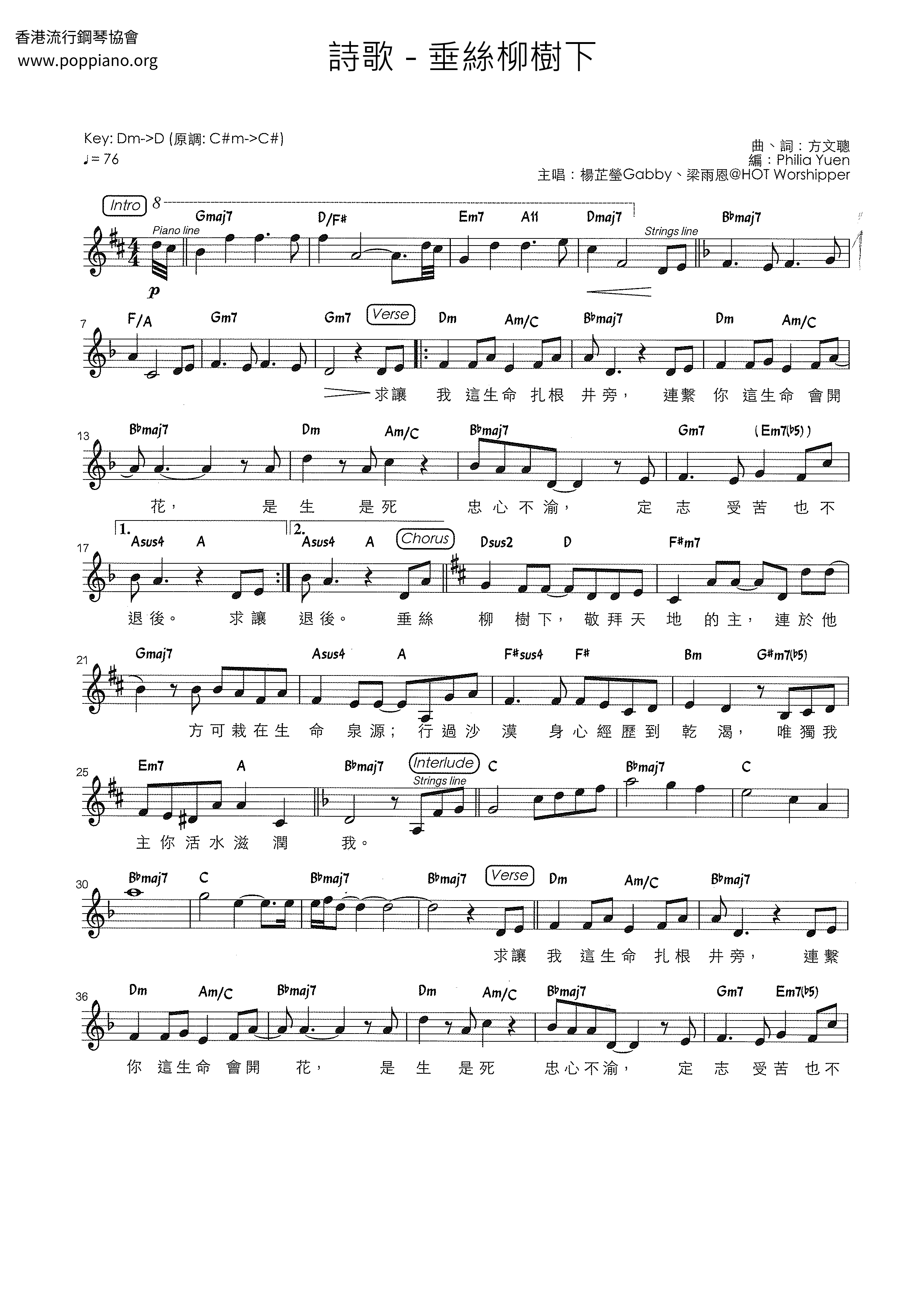 Under The Willow Tree Score