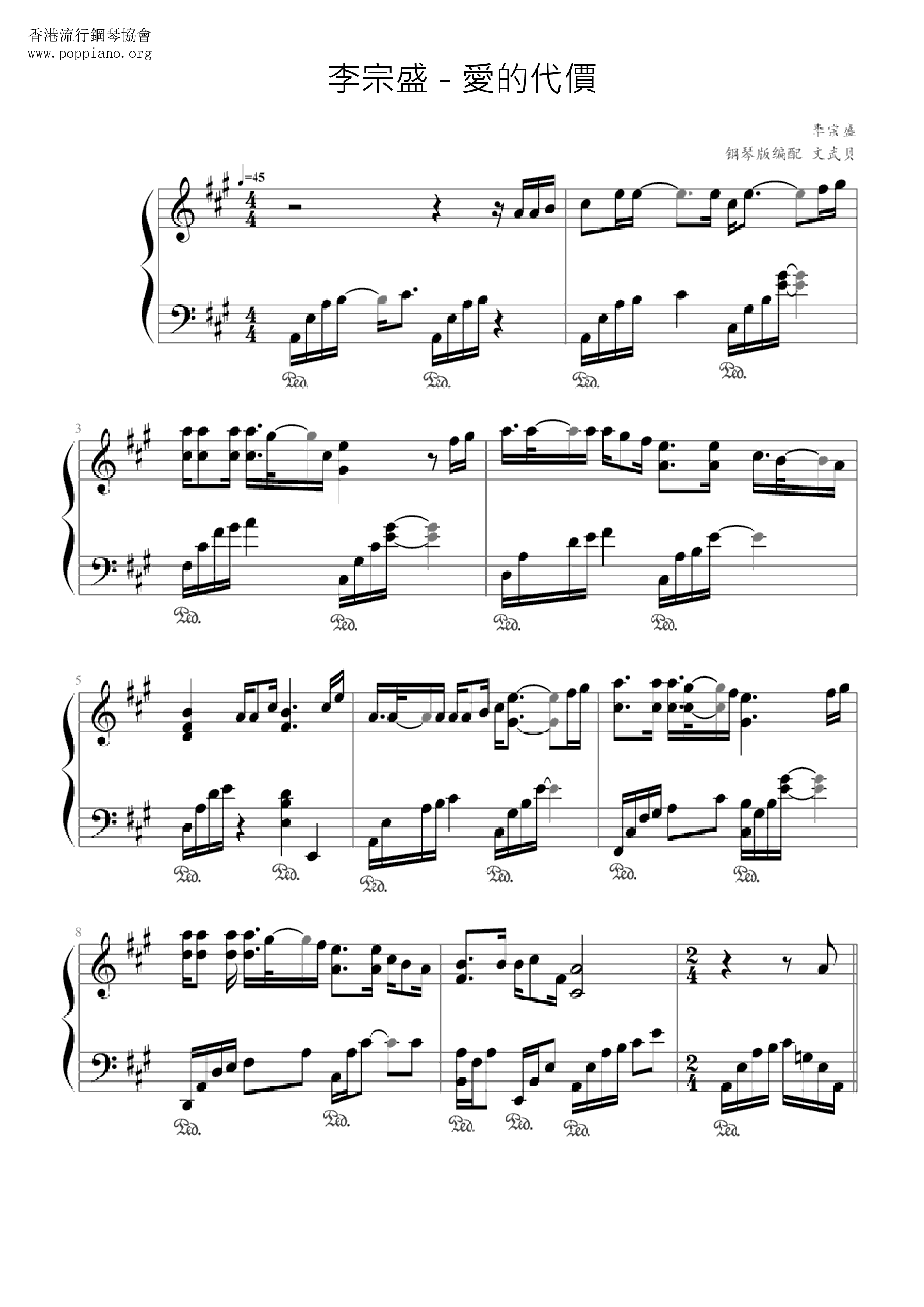 The Price Of Love Score