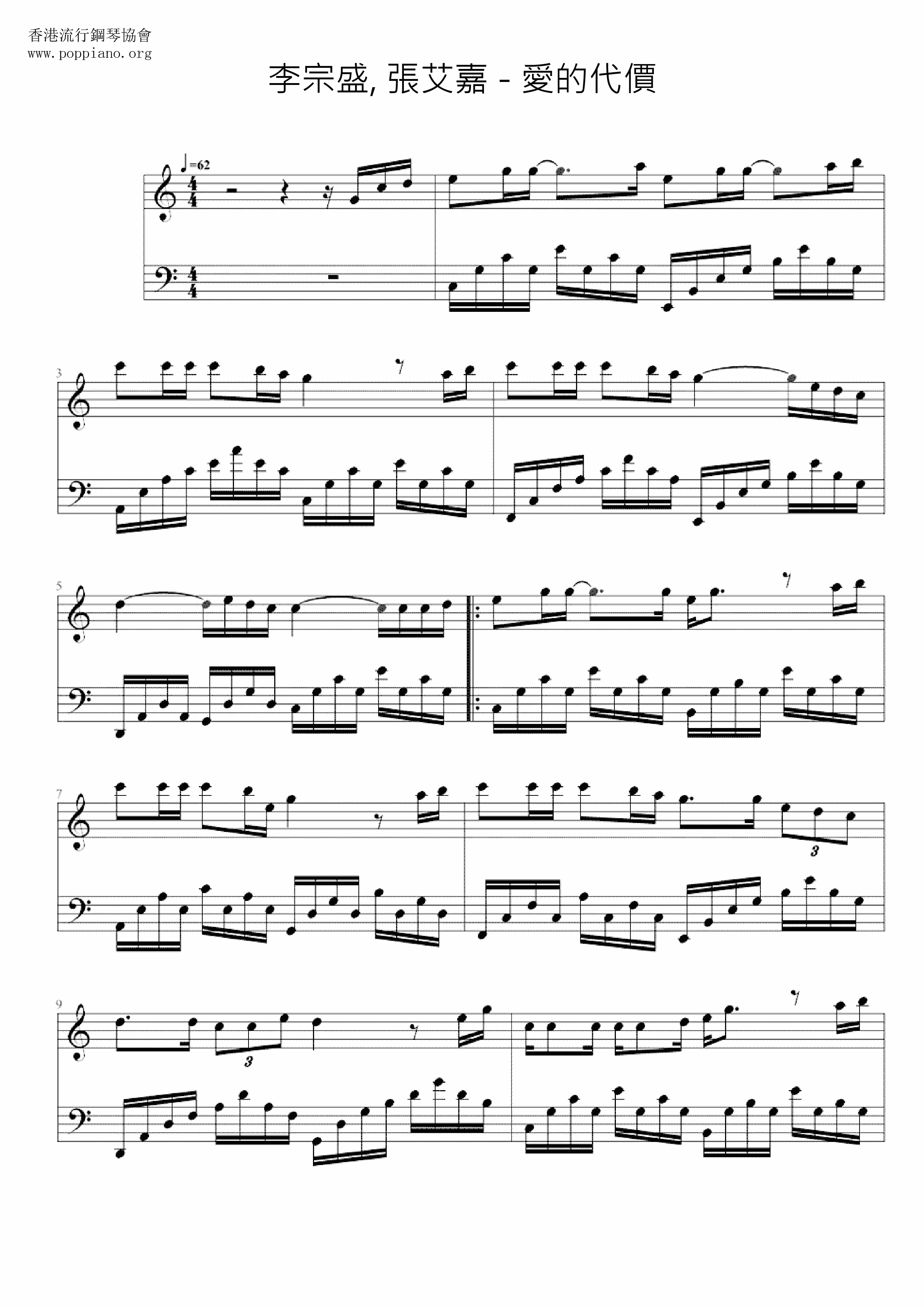 The Price Of Love Score