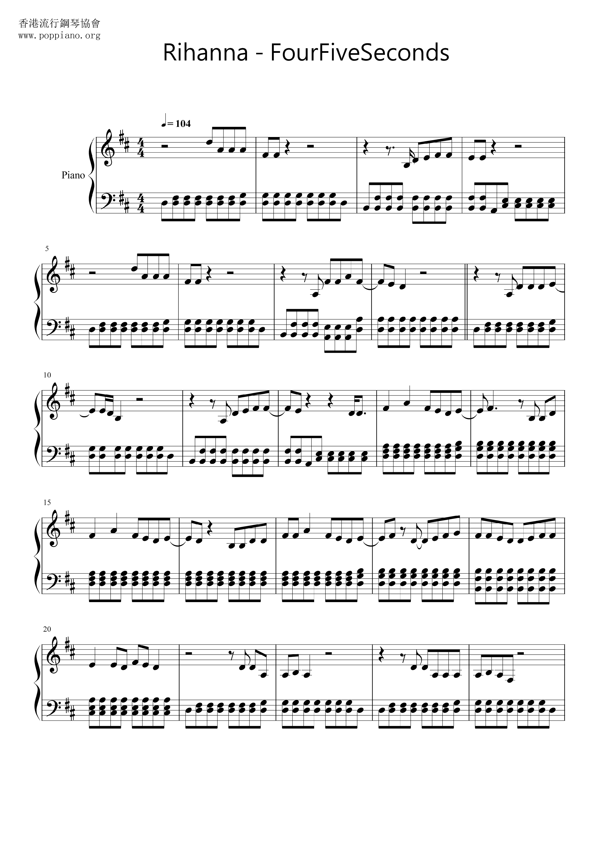 FourFiveSeconds Score