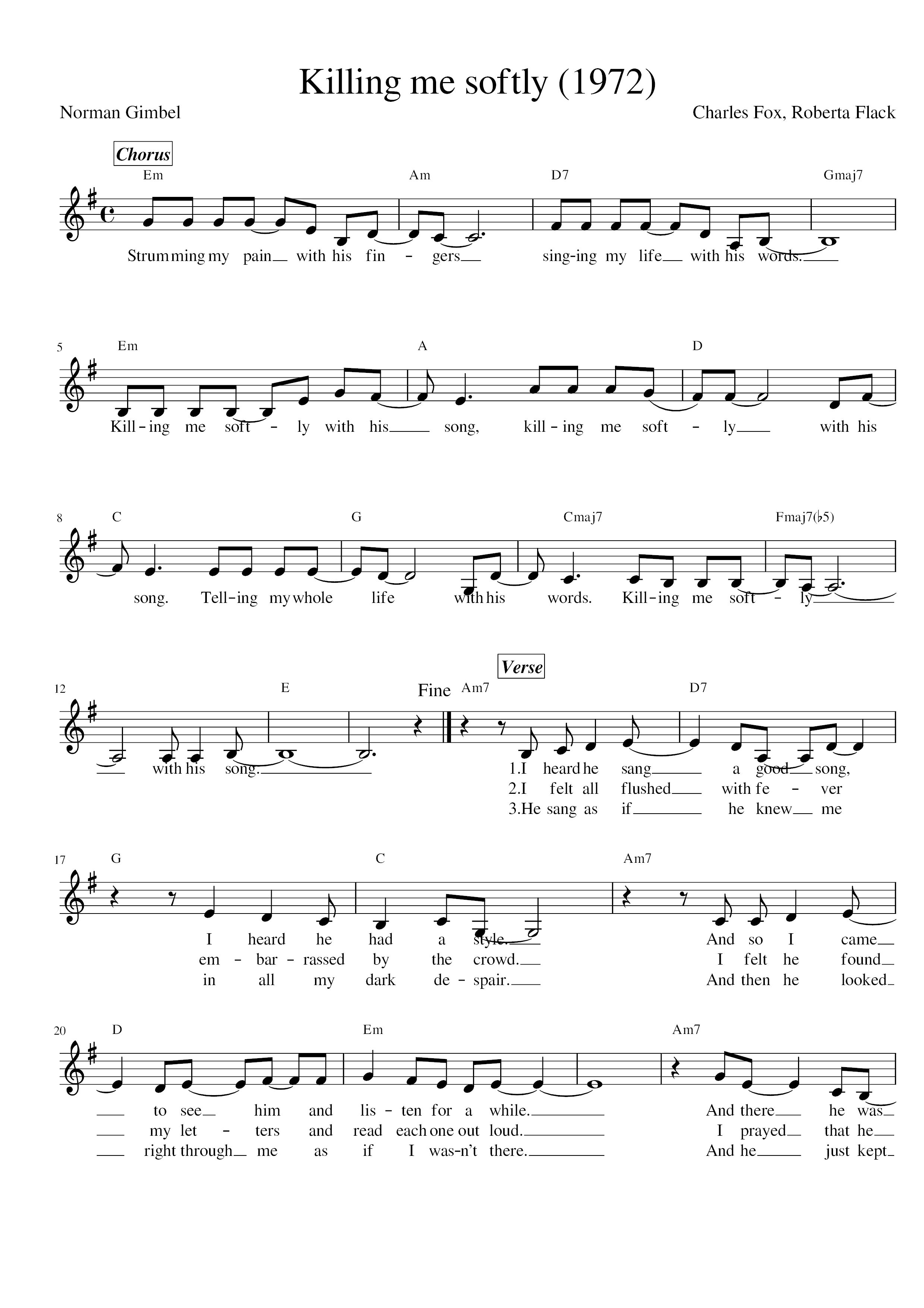 Killing Me Softly With His Song Violin