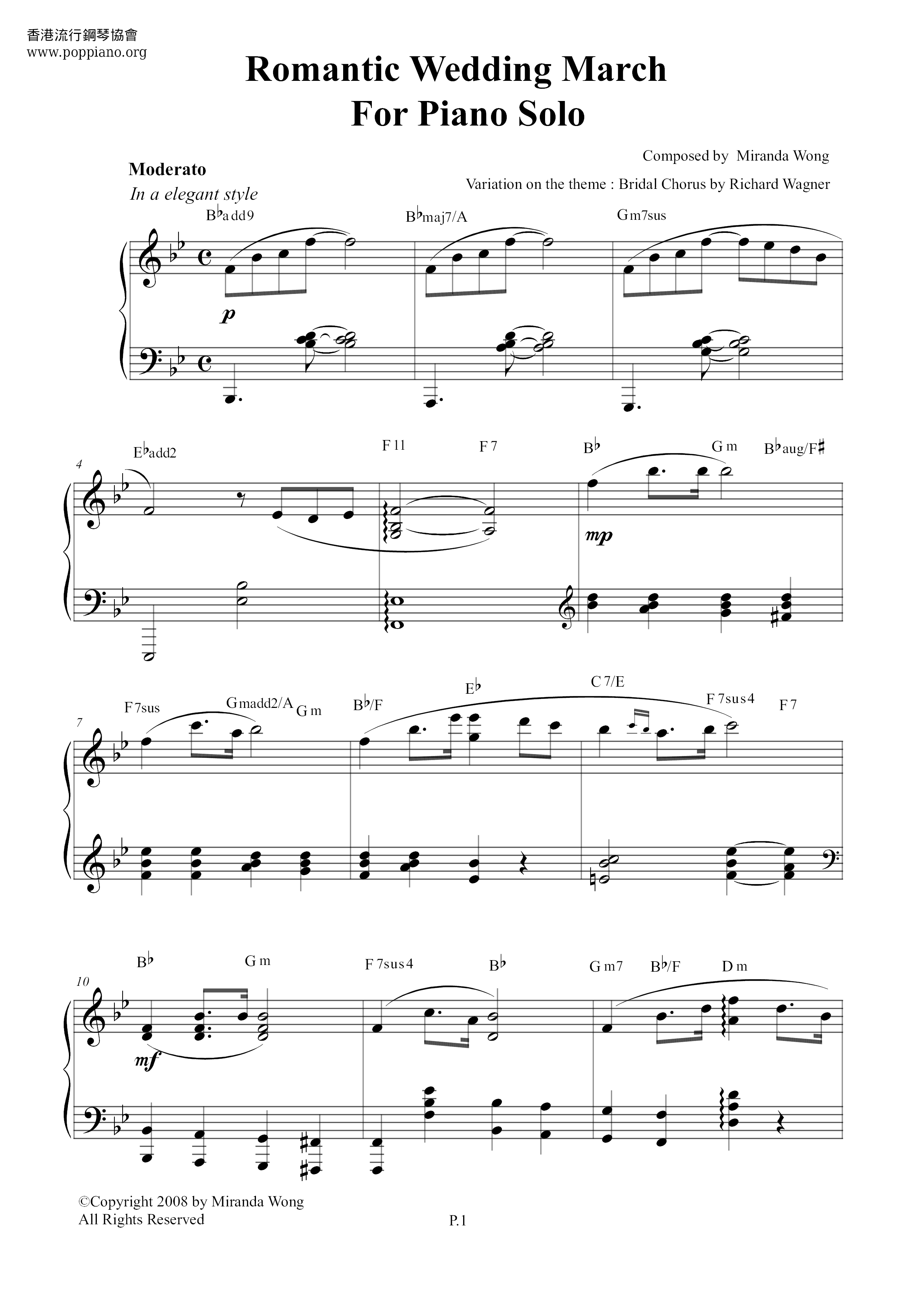 Romantic Wedding March Score