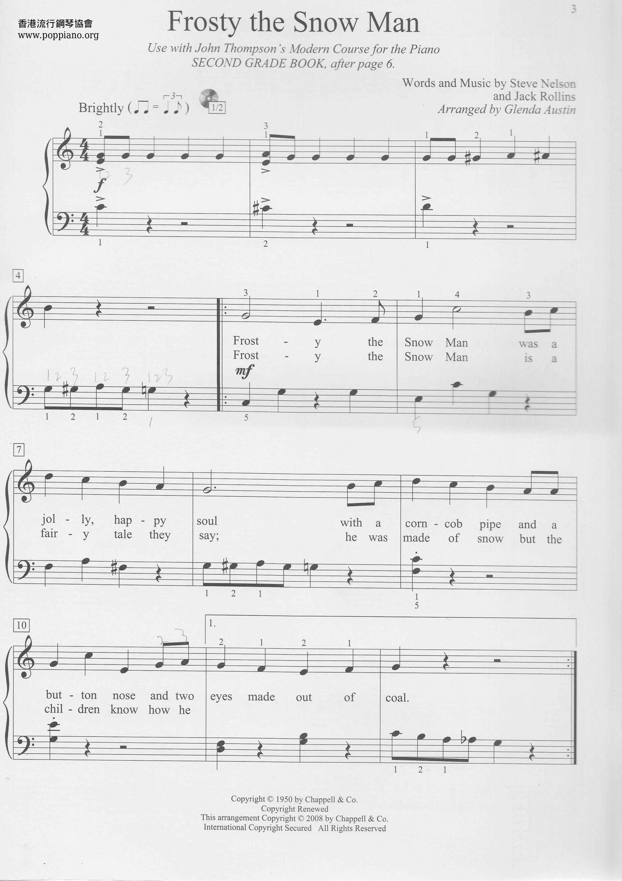 Frosty The Snowman Score