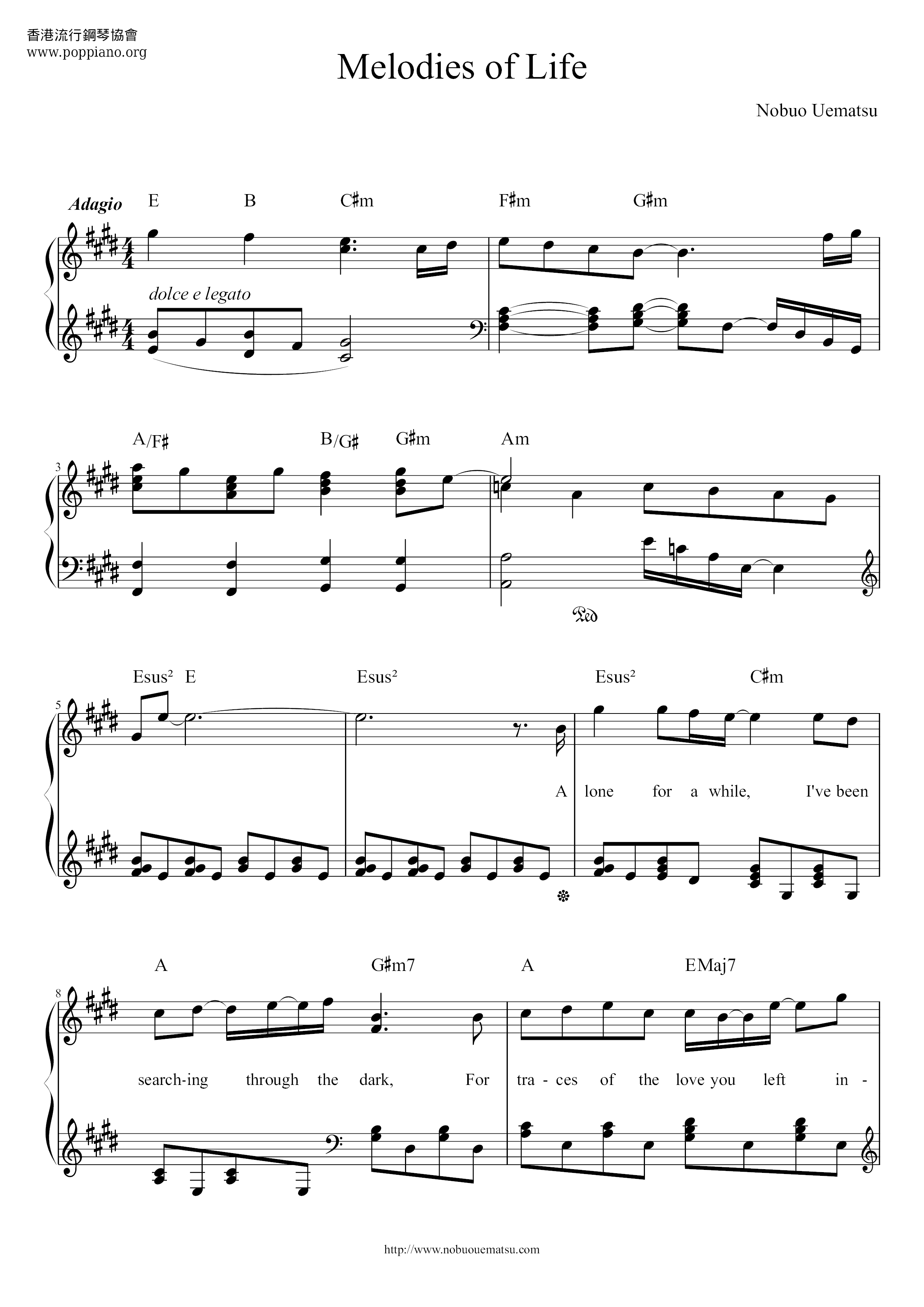 Melodies Of Life Score