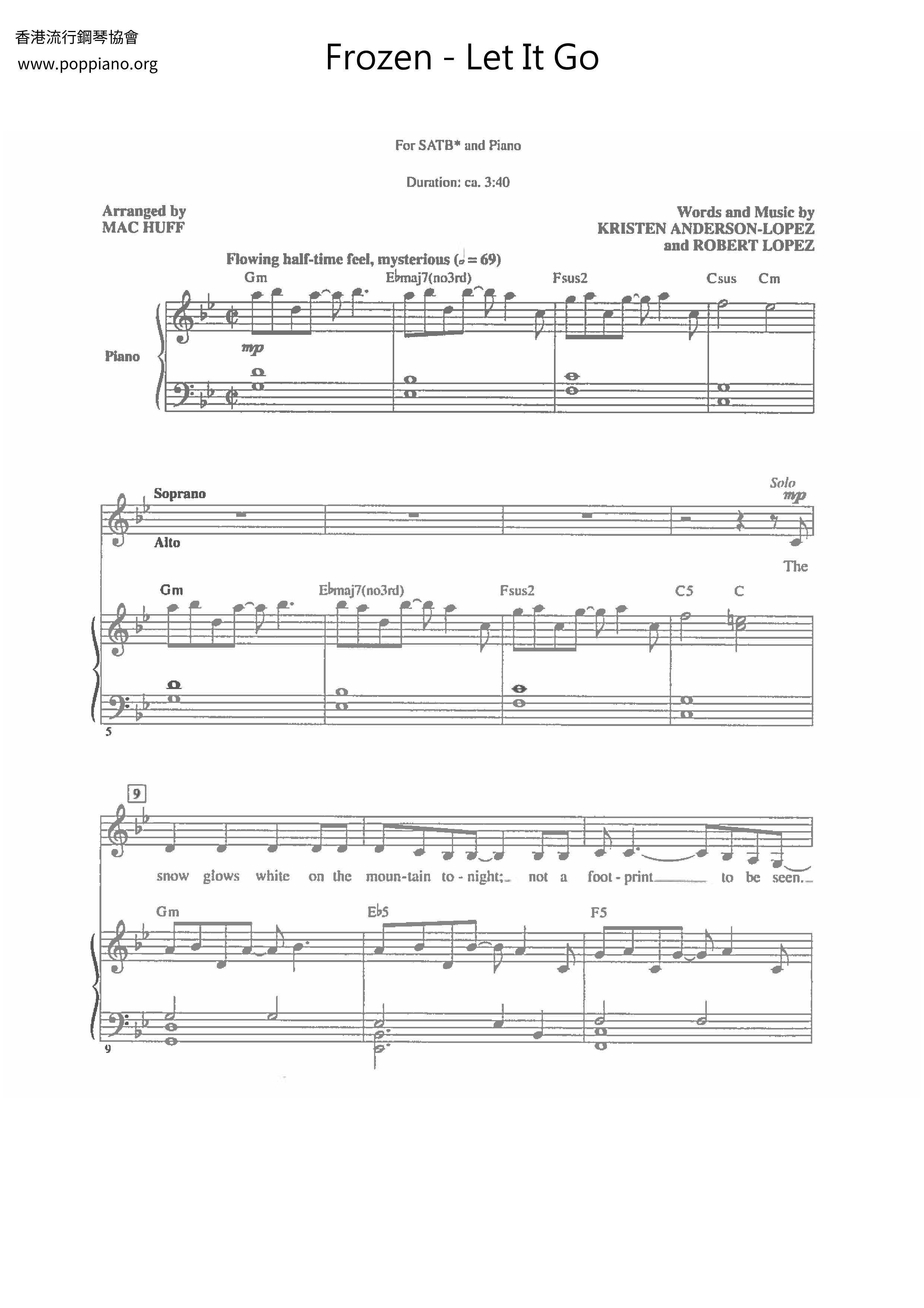 Frozen - Let It Go Score
