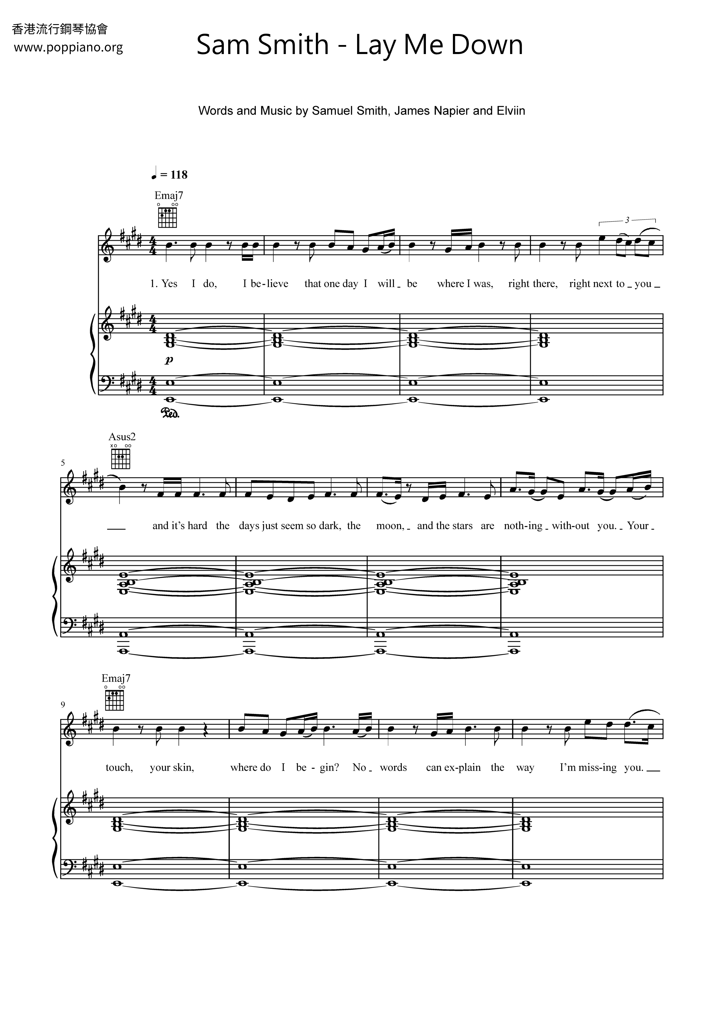 Lay Me Down Score