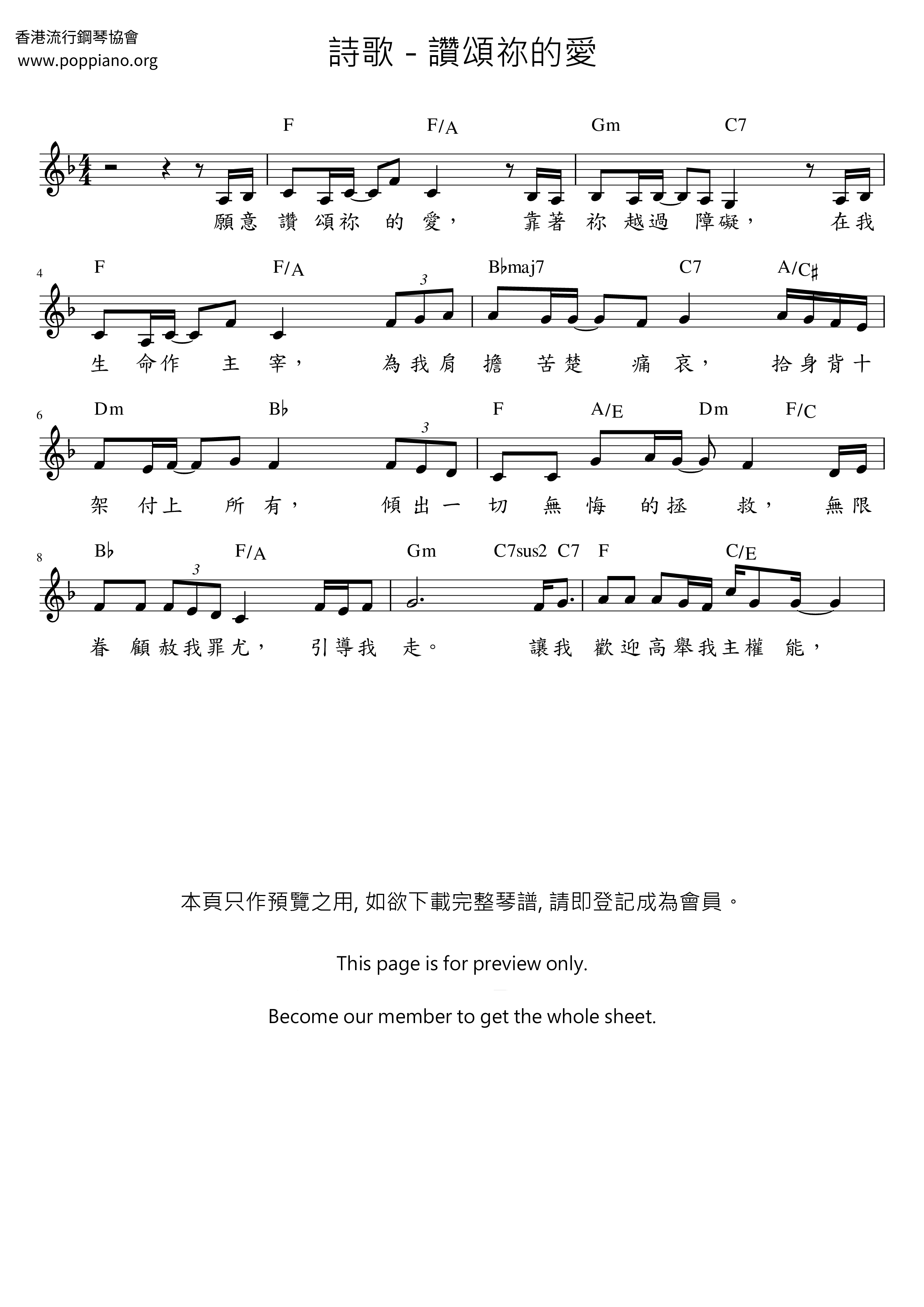 Praise Your Love Score