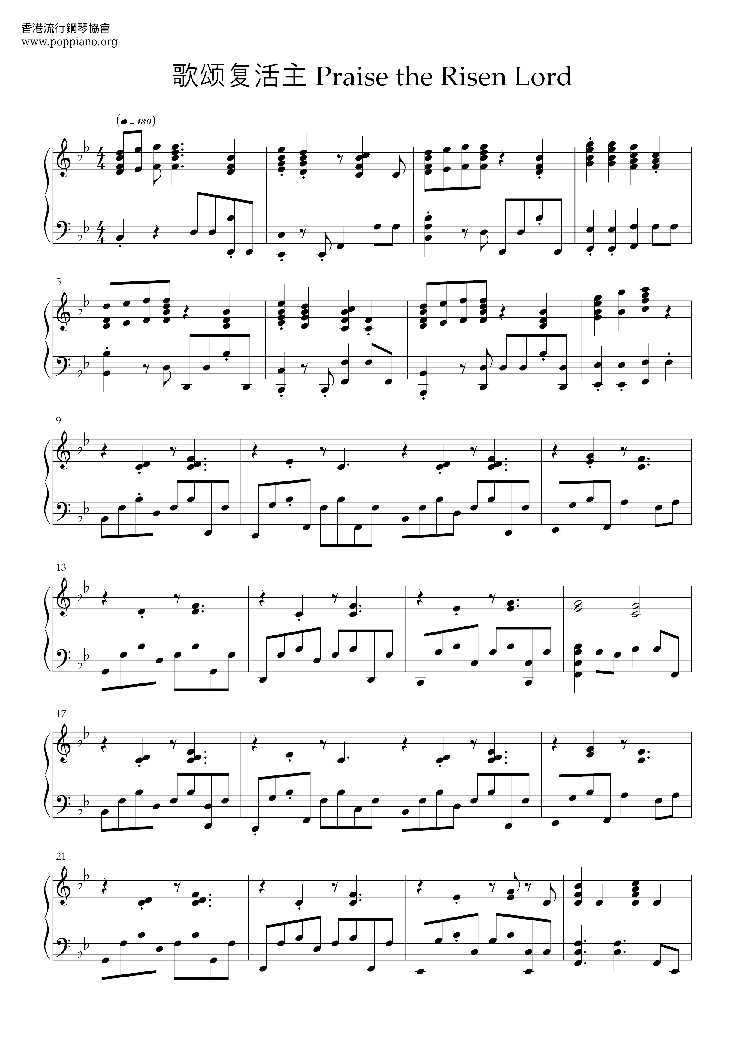 Praise The Risen Lord Score