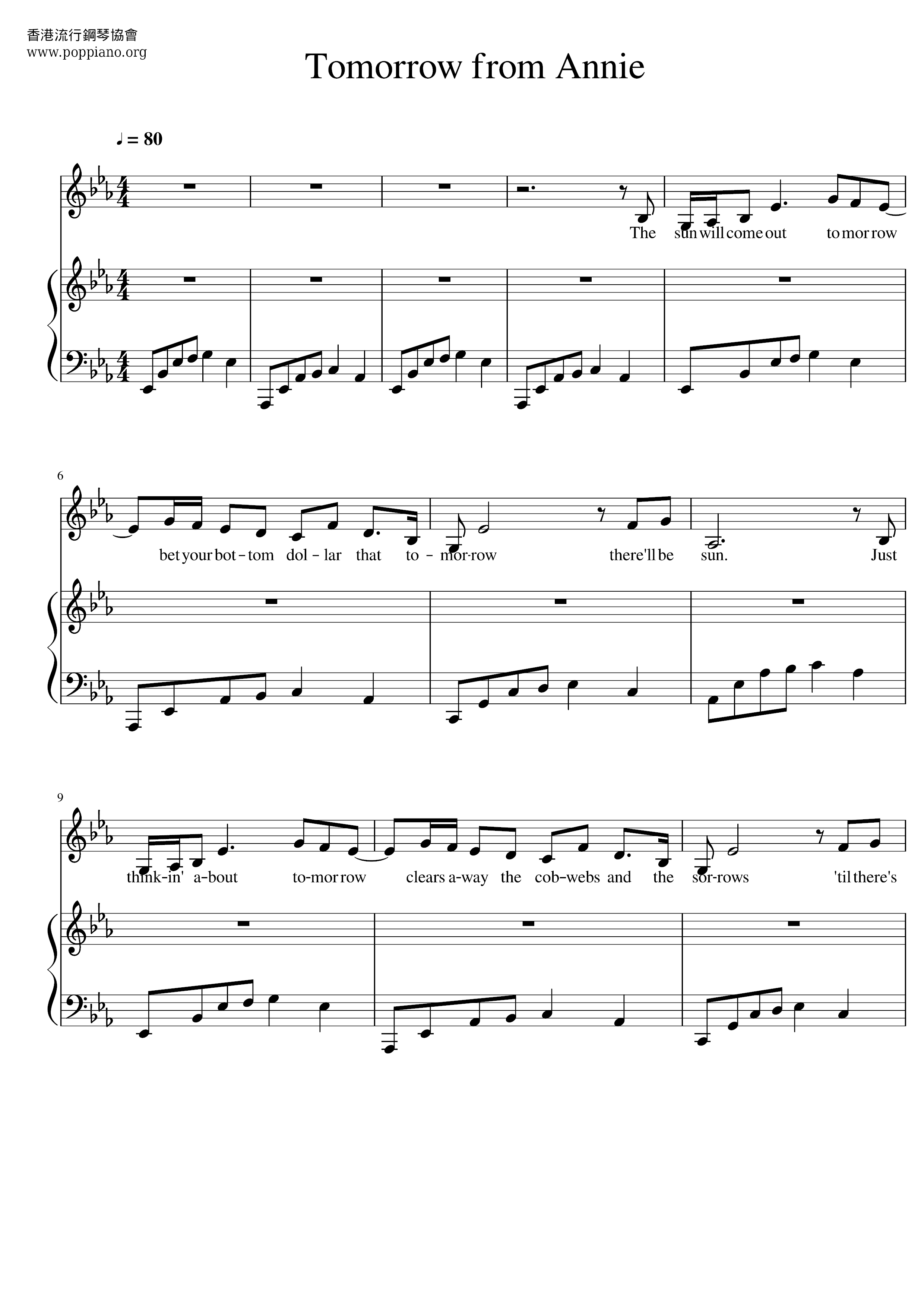 Annie - Tomorrow Score