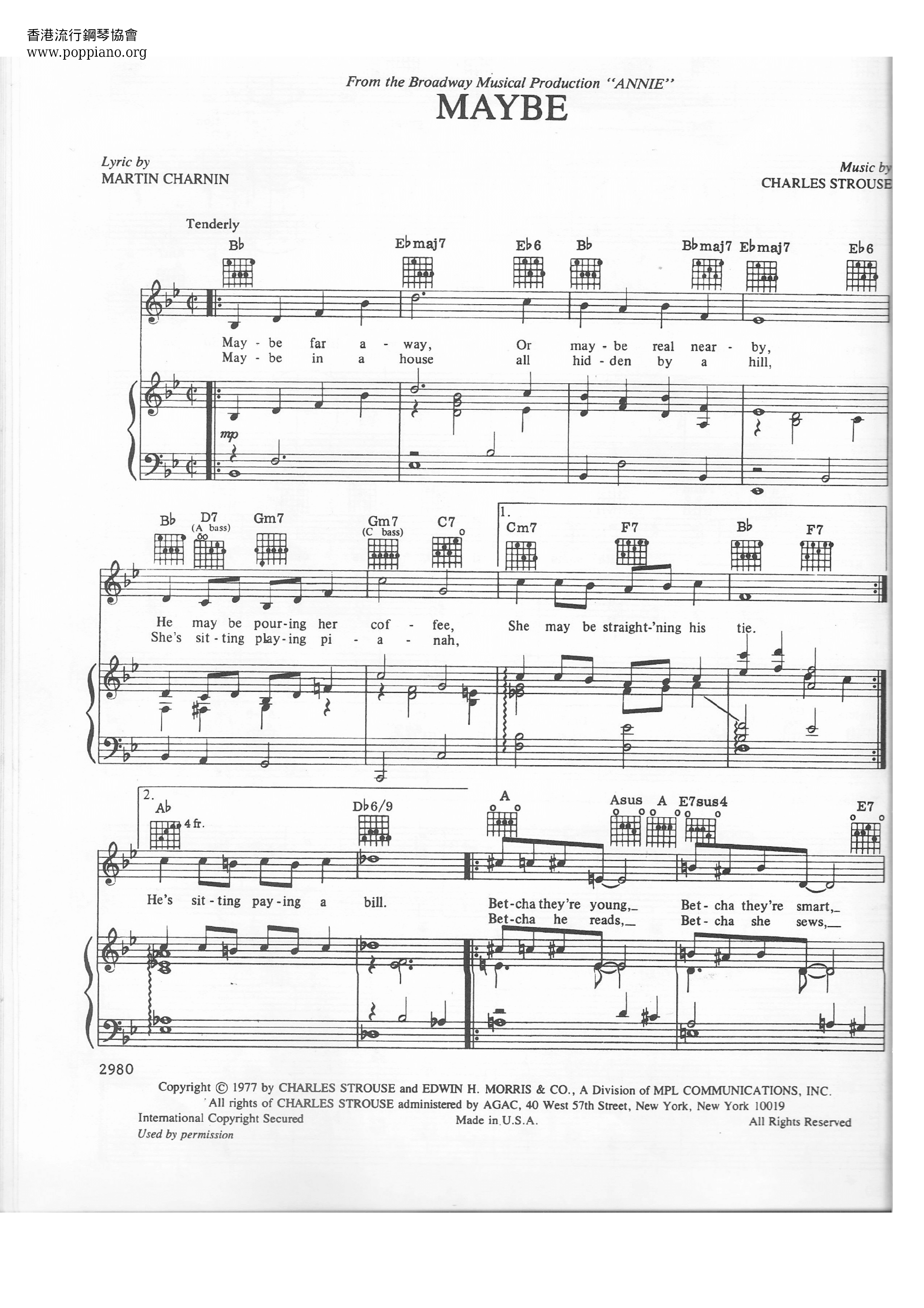 Annie - Maybe Score