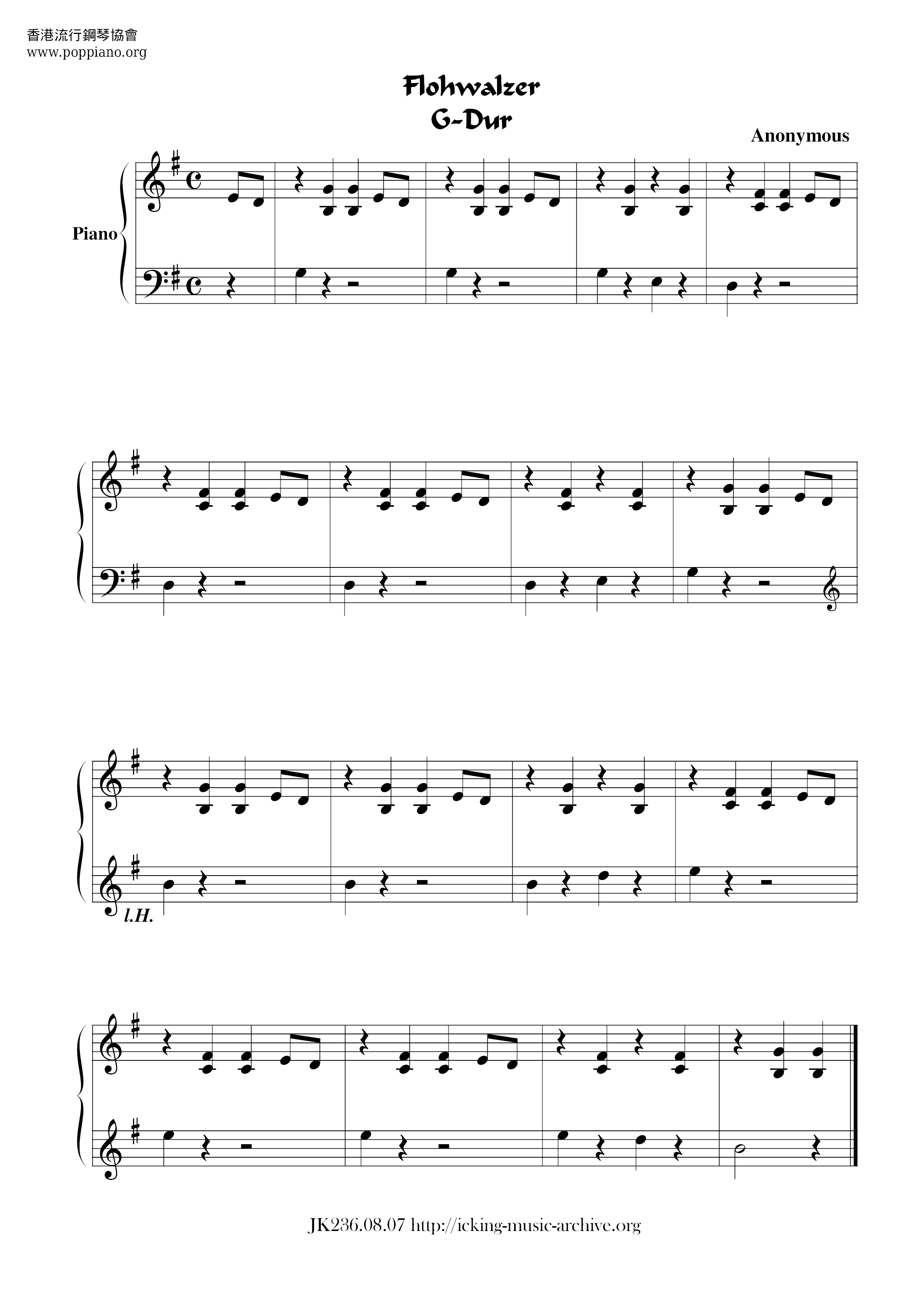 The Flea Waltz Score