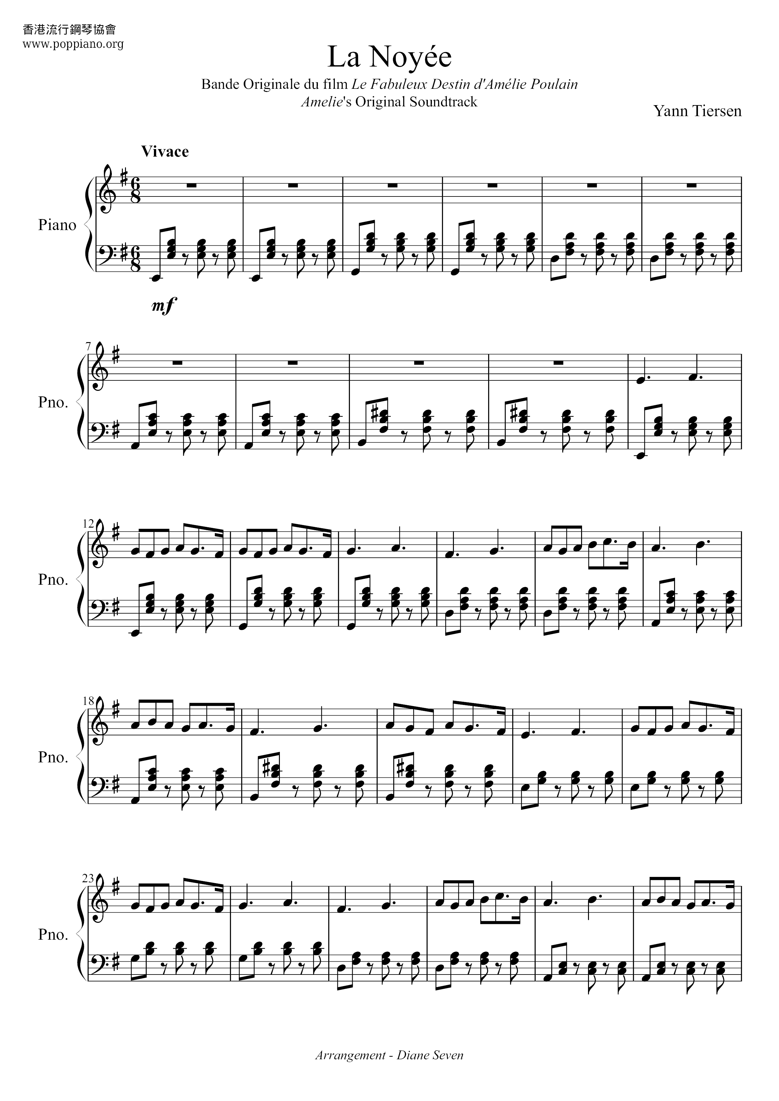 La Noyée Score