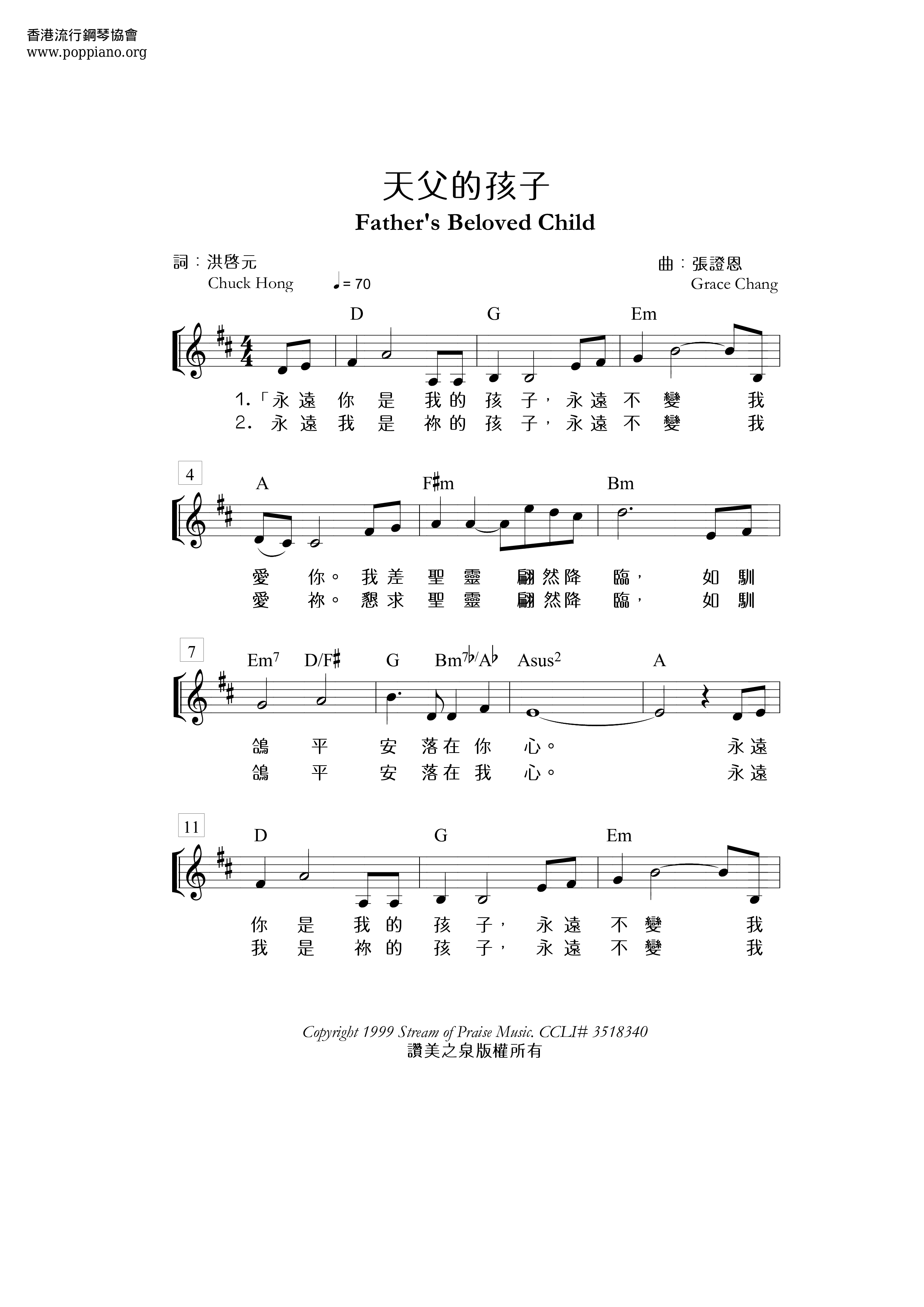 Father's Beloved Child Score