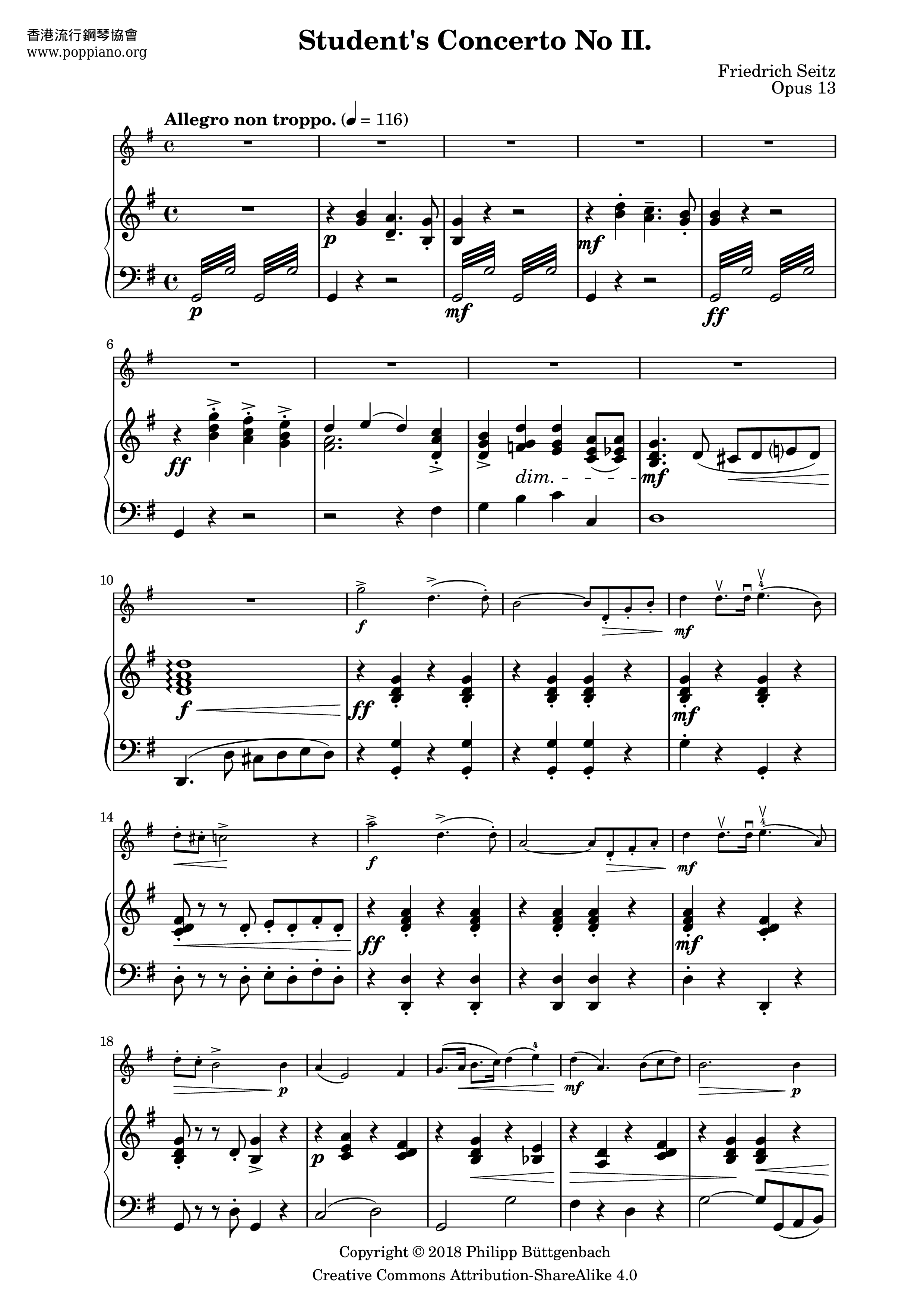 Student Concerto No.2, Op.13 Score