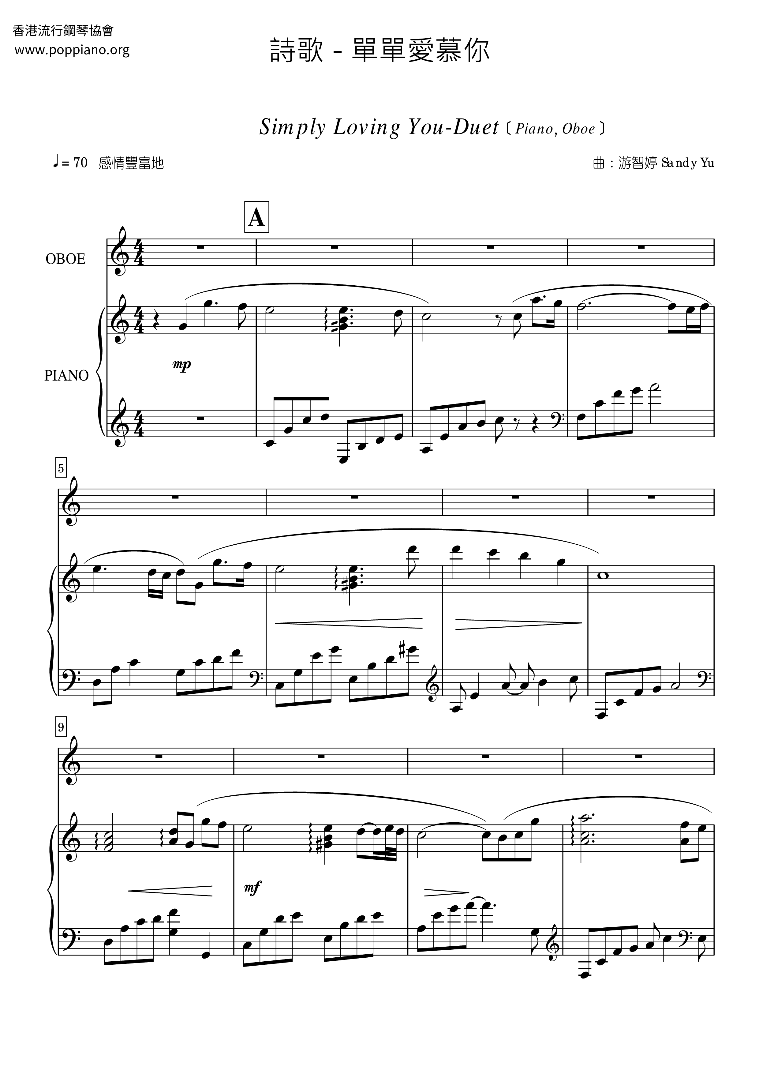 Simply Loving You Score