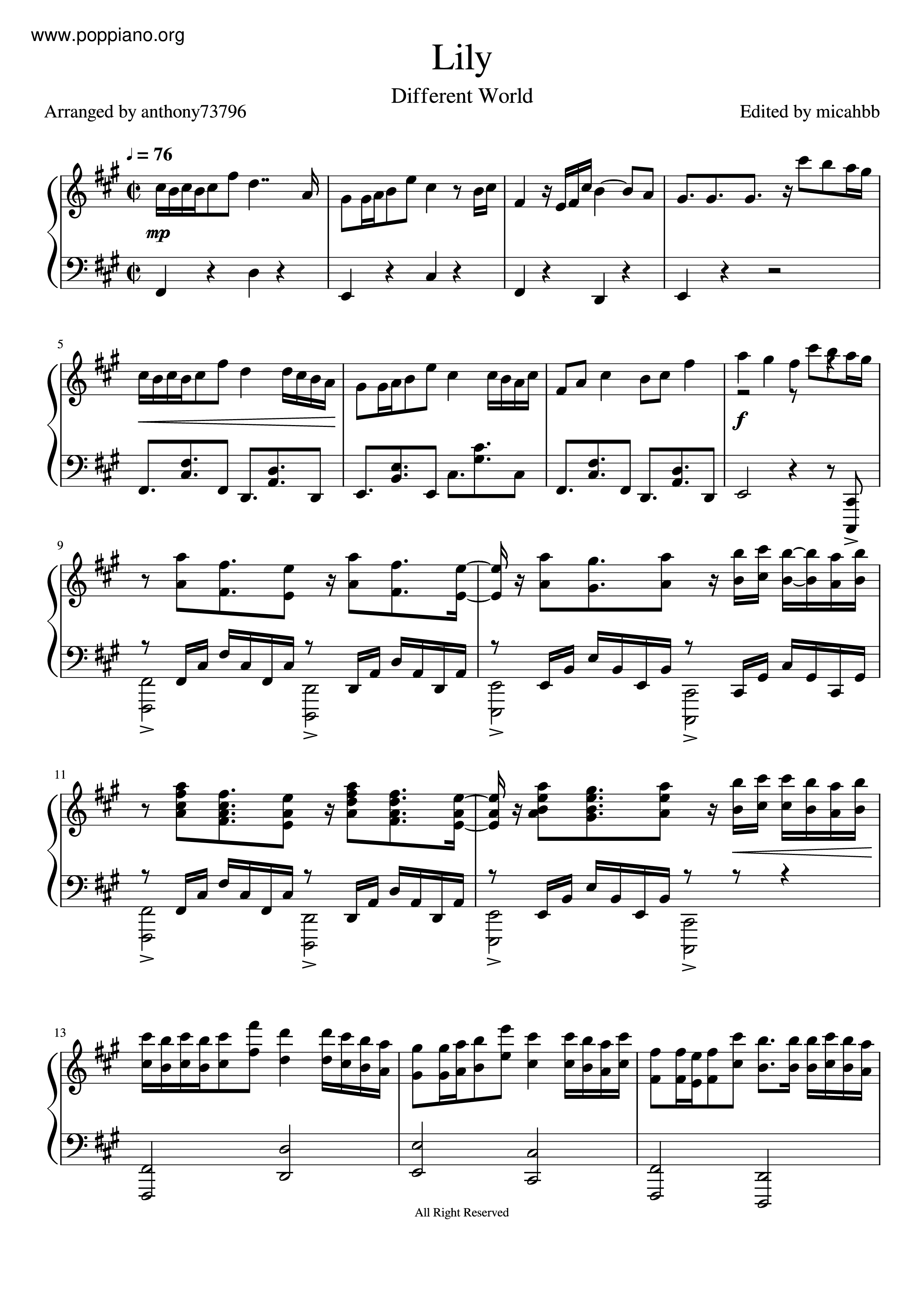 ☆ Alan Walker-Lily Sheet Music pdf, (アラン・ウォーカー) - Free Score Download ☆ ☆ Alan Walker-Lily Sheet Music Pdf, (アラン・ウォーカー) - Free Score Download ☆
